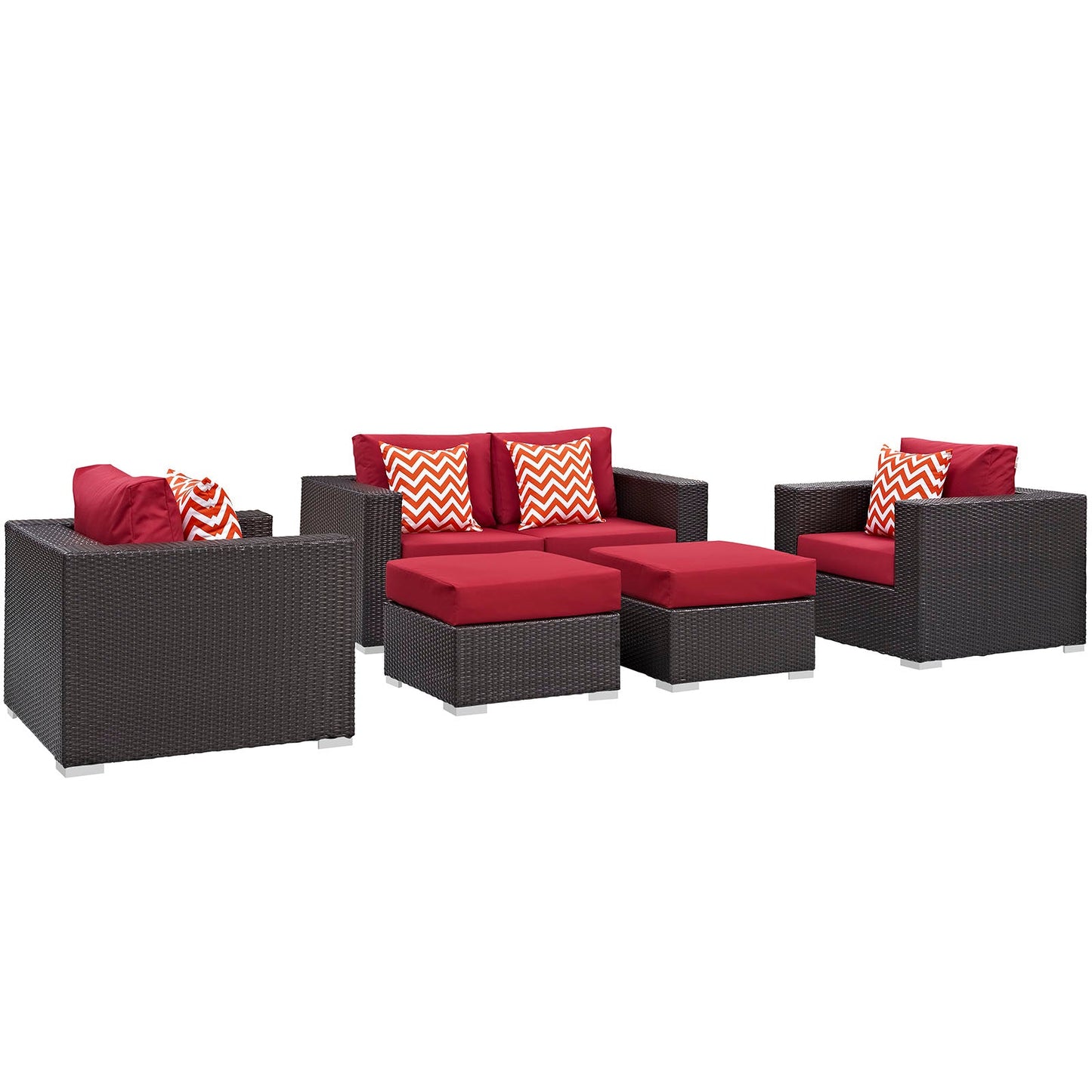 Convene 5 Piece Outdoor Patio Sofa Set By Modway - EEI-2351 | Outdoor Sofas, Loveseats & Sectionals - 20