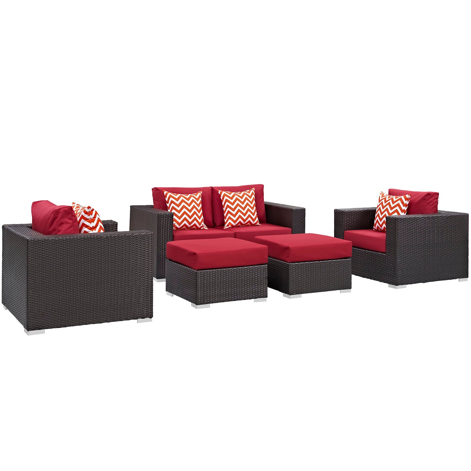 Convene 5 Piece Outdoor Patio Sofa Set By Modway - EEI-2351 | Outdoor Sofas, Loveseats & Sectionals - 20