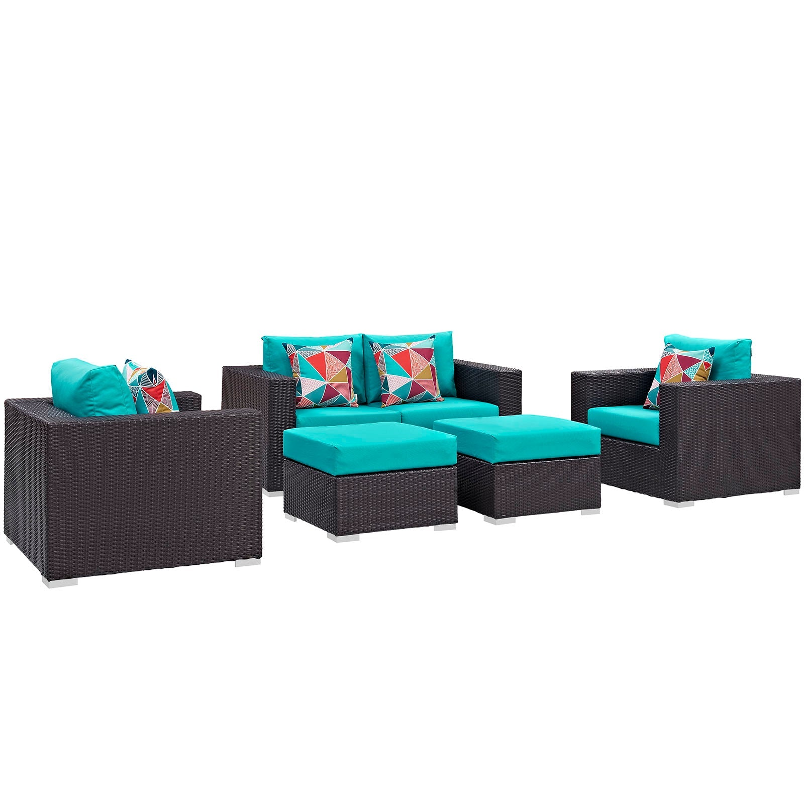 Convene 5 Piece Outdoor Patio Sofa Set By Modway - EEI-2351 | Outdoor Sofas, Loveseats & Sectionals - 26