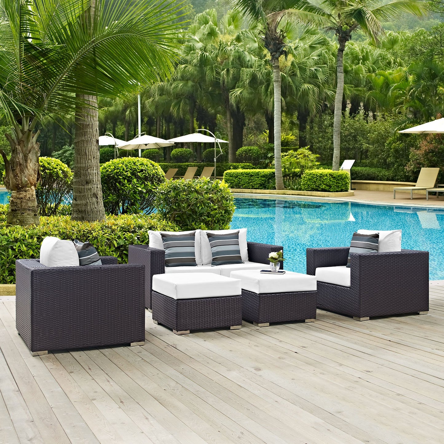 Convene 5 Piece Outdoor Patio Sofa Set By Modway - EEI-2351 | Outdoor Sofas, Loveseats & Sectionals - 30