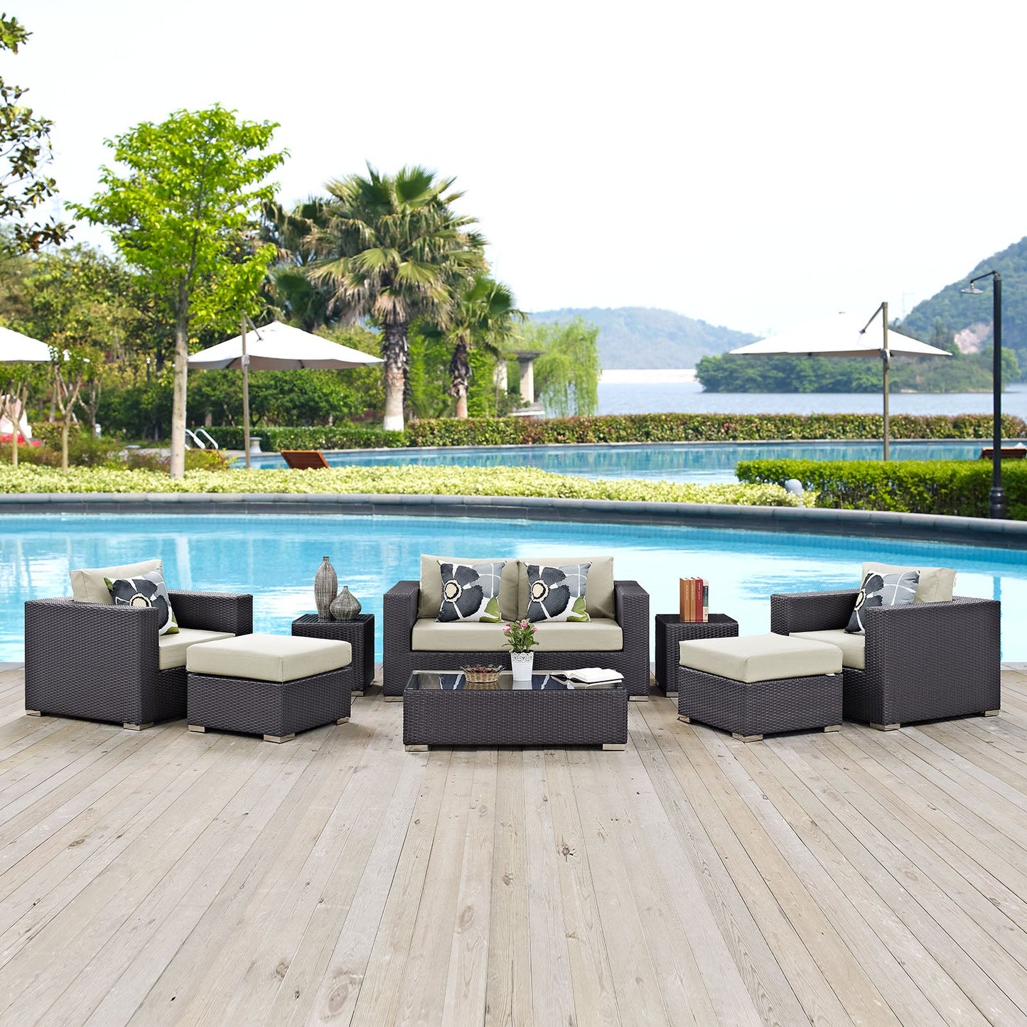 Convene 8 Piece Outdoor Patio Sofa Set By Modway - EEI-2352 | Outdoor Sofas, Loveseats & Sectionals
