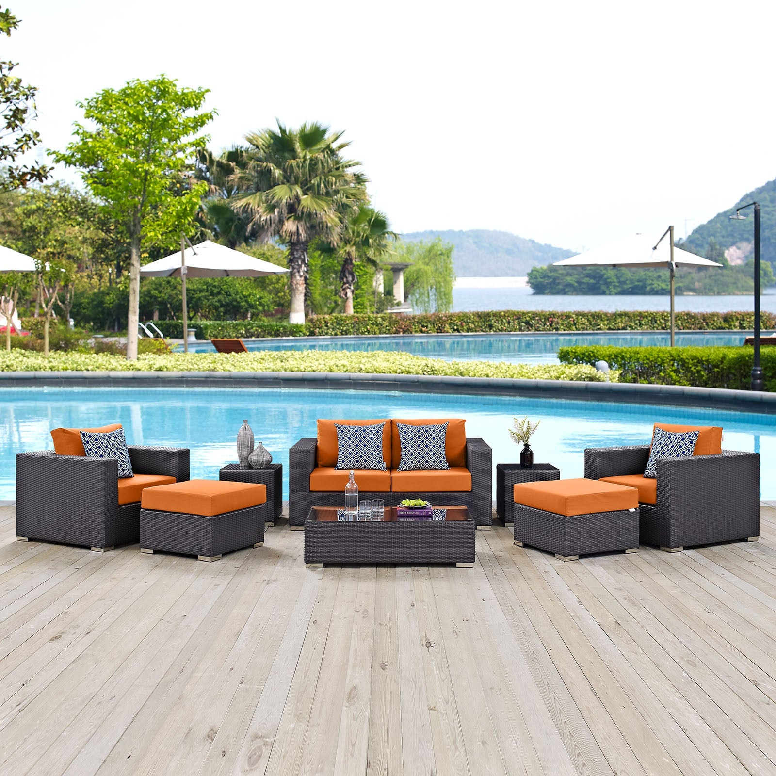 Convene 8 Piece Outdoor Patio Sofa Set By Modway - EEI-2352 | Outdoor Sofas, Loveseats & Sectionals - 15
