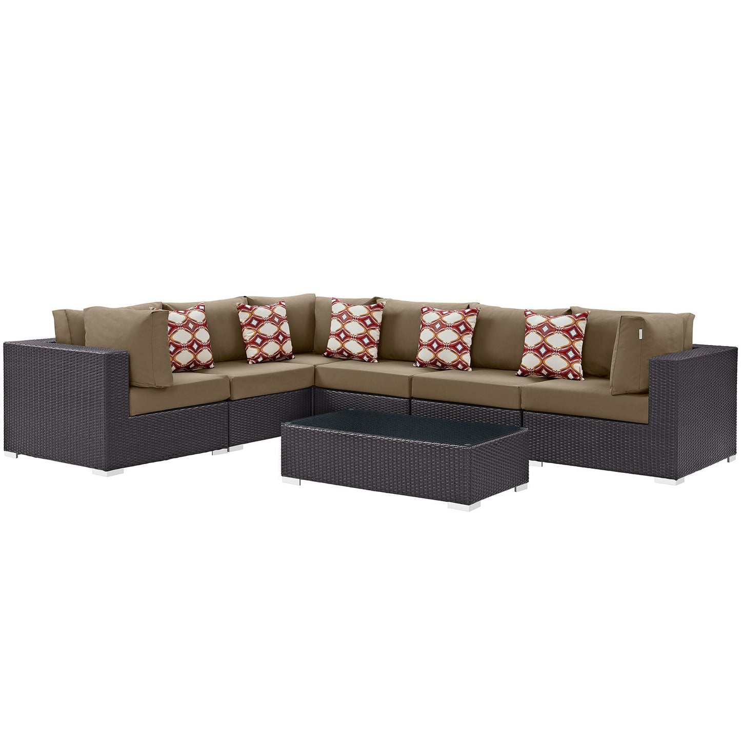 Convene 7 Piece Outdoor Patio Sectional Set By Modway - EEI-2361 | Outdoor Sofas, Loveseats & Sectionals