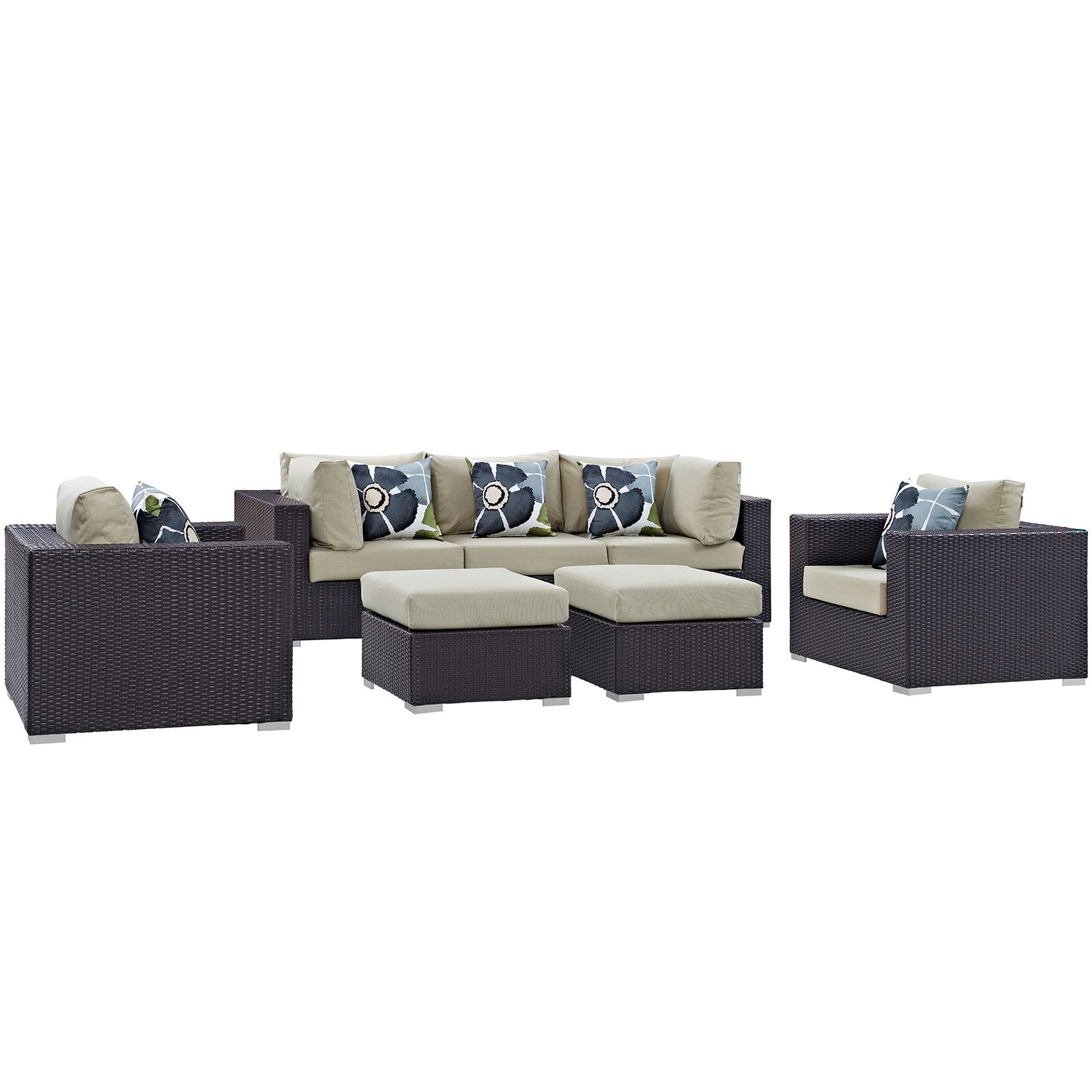 Convene 7 Piece Outdoor Patio Sectional Set By Modway - EEI-2365 | Outdoor Sofas, Loveseats & Sectionals - 2