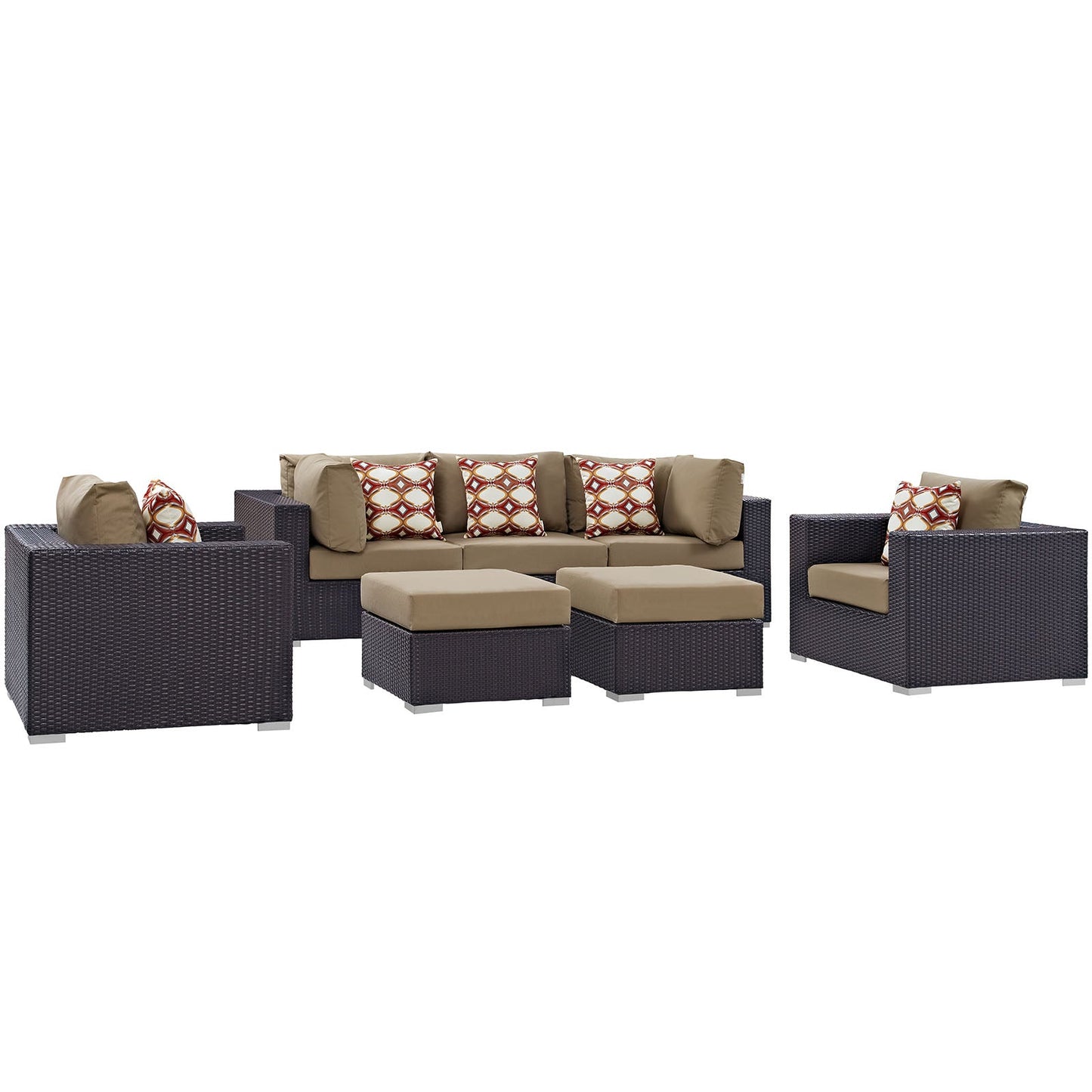Convene 7 Piece Outdoor Patio Sectional Set By Modway - EEI-2365 | Outdoor Sofas, Loveseats & Sectionals - 8