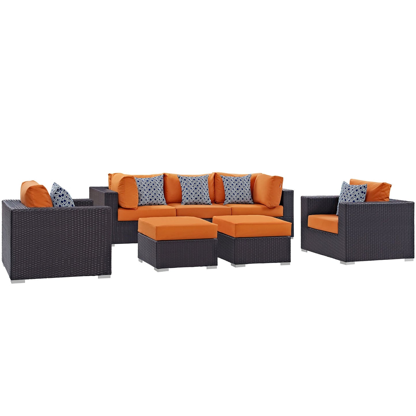 Convene 7 Piece Outdoor Patio Sectional Set By Modway - EEI-2365 | Outdoor Sofas, Loveseats & Sectionals - 14