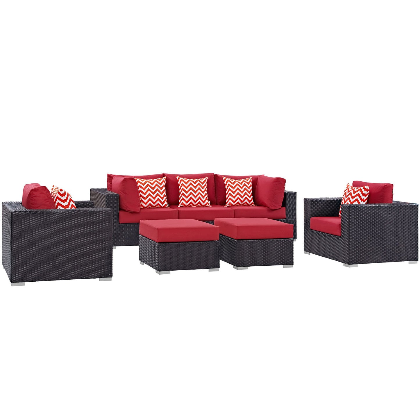 Convene 7 Piece Outdoor Patio Sectional Set By Modway - EEI-2365 | Outdoor Sofas, Loveseats & Sectionals - 20