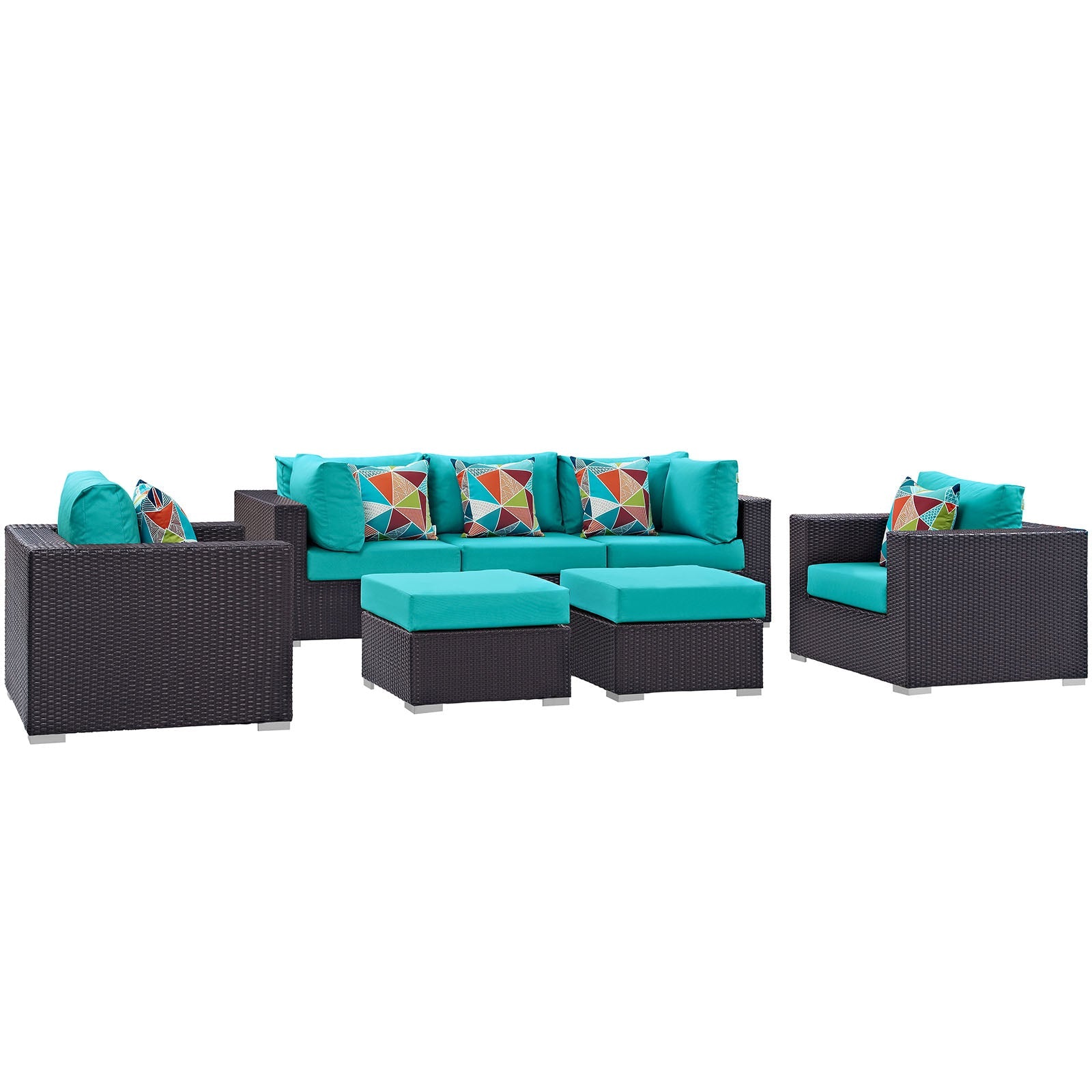 Convene 7 Piece Outdoor Patio Sectional Set By Modway - EEI-2365 | Outdoor Sofas, Loveseats & Sectionals - 26