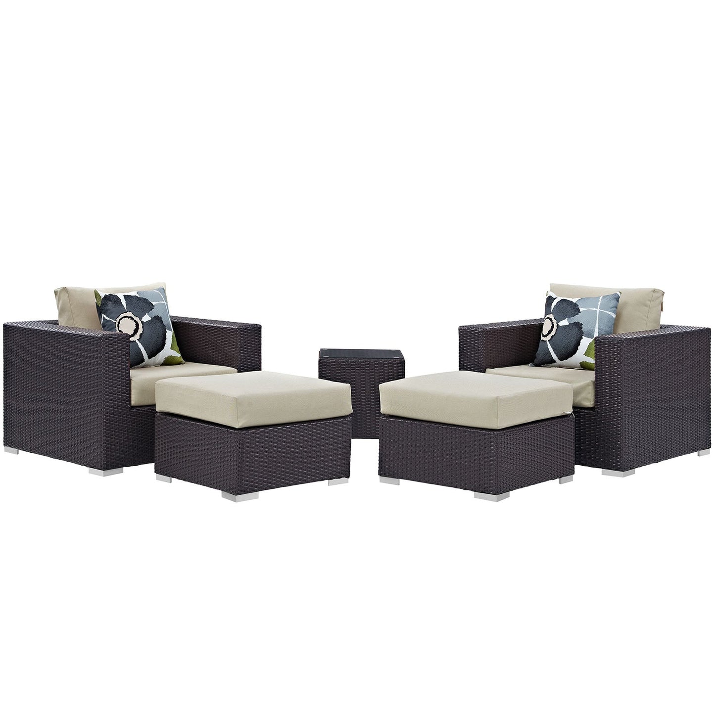 Convene 5 Piece Outdoor Patio Sectional Set By Modway - EEI-2366 | Outdoor Sofas, Loveseats & Sectionals - 2