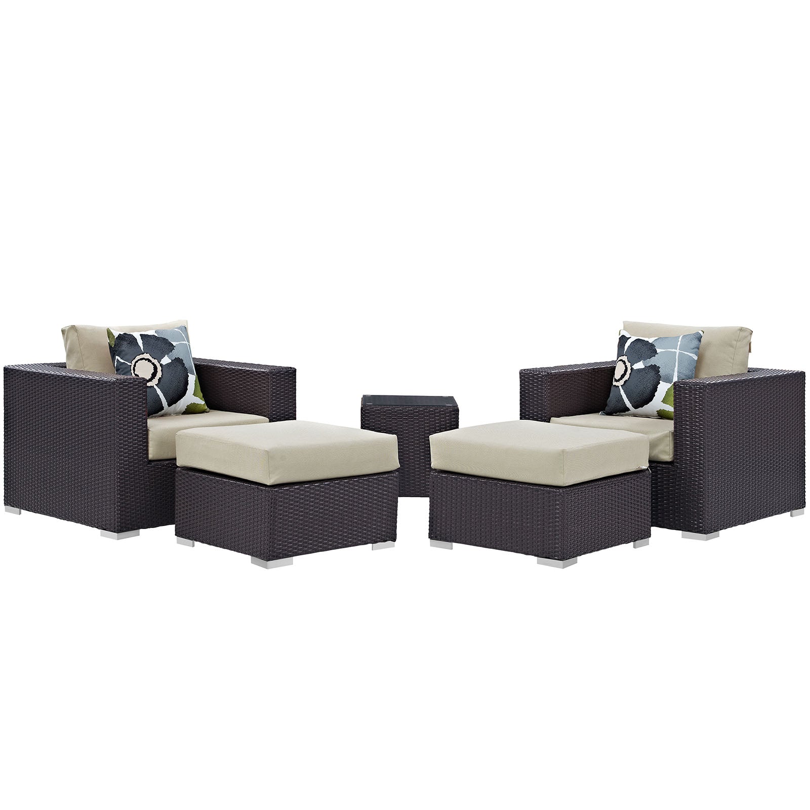 Convene 5 Piece Outdoor Patio Sectional Set By Modway - EEI-2366 | Outdoor Sofas, Loveseats & Sectionals - 2
