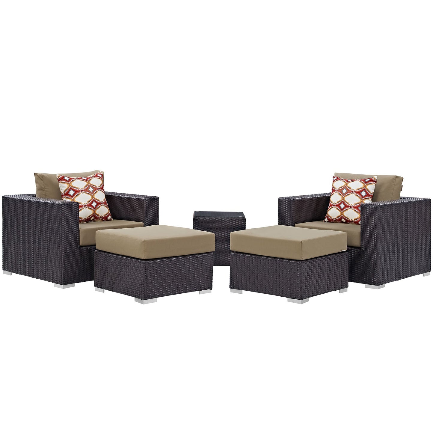 Convene 5 Piece Outdoor Patio Sectional Set By Modway - EEI-2366 | Outdoor Sofas, Loveseats & Sectionals - 8