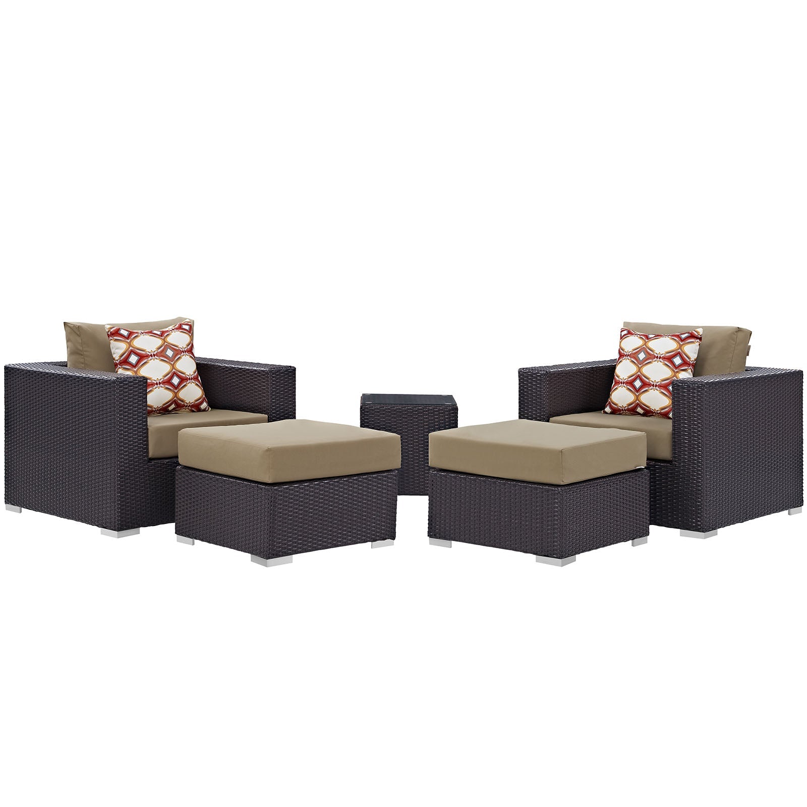 Convene 5 Piece Outdoor Patio Sectional Set By Modway - EEI-2366 | Outdoor Sofas, Loveseats & Sectionals - 8