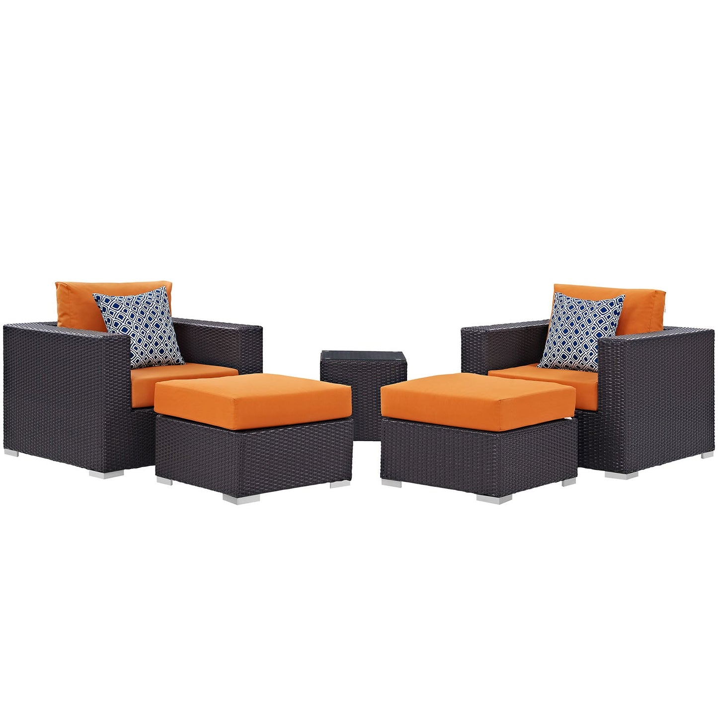 Convene 5 Piece Outdoor Patio Sectional Set By Modway - EEI-2366 | Outdoor Sofas, Loveseats & Sectionals - 14