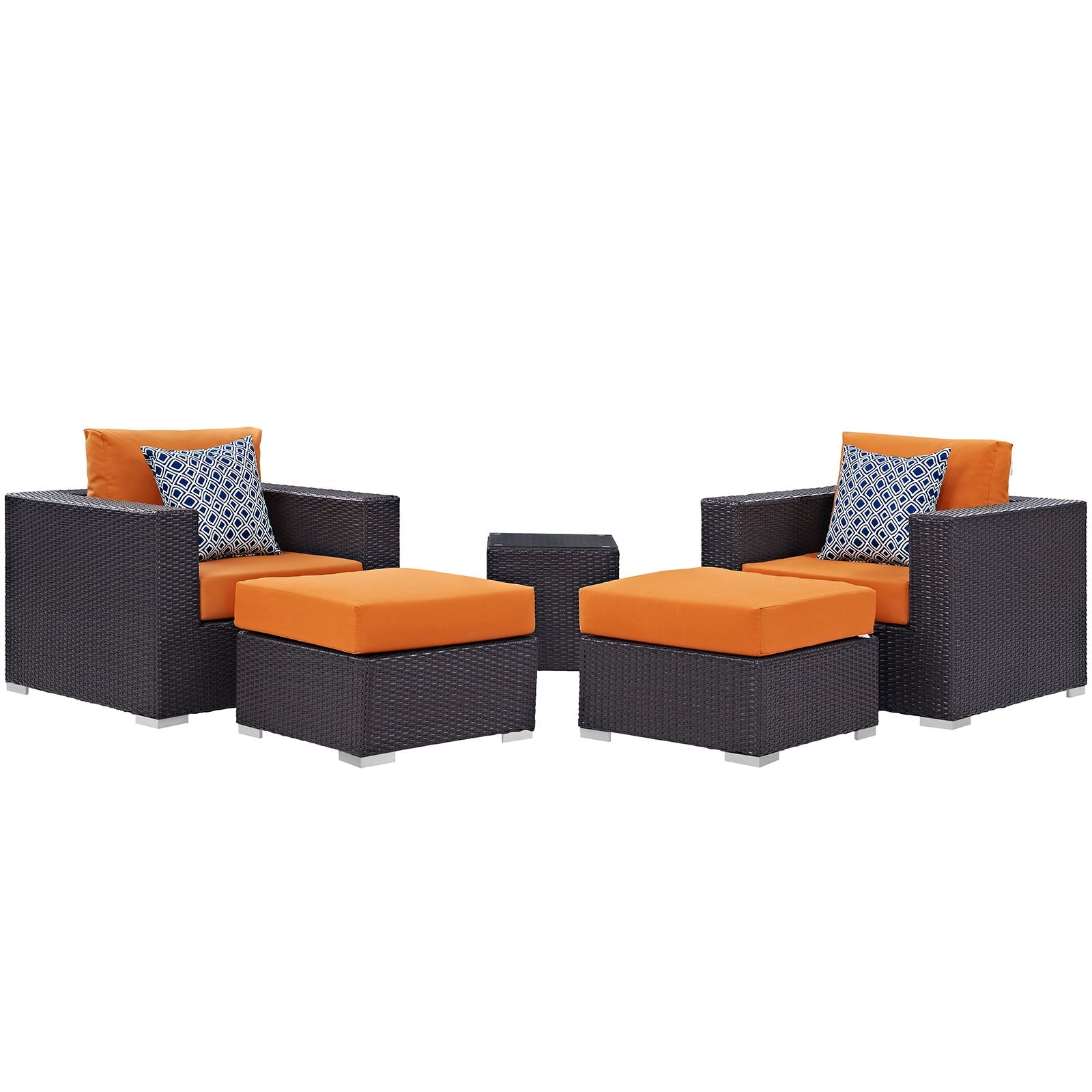 Convene 5 Piece Outdoor Patio Sectional Set By Modway - EEI-2366 | Outdoor Sofas, Loveseats & Sectionals - 14