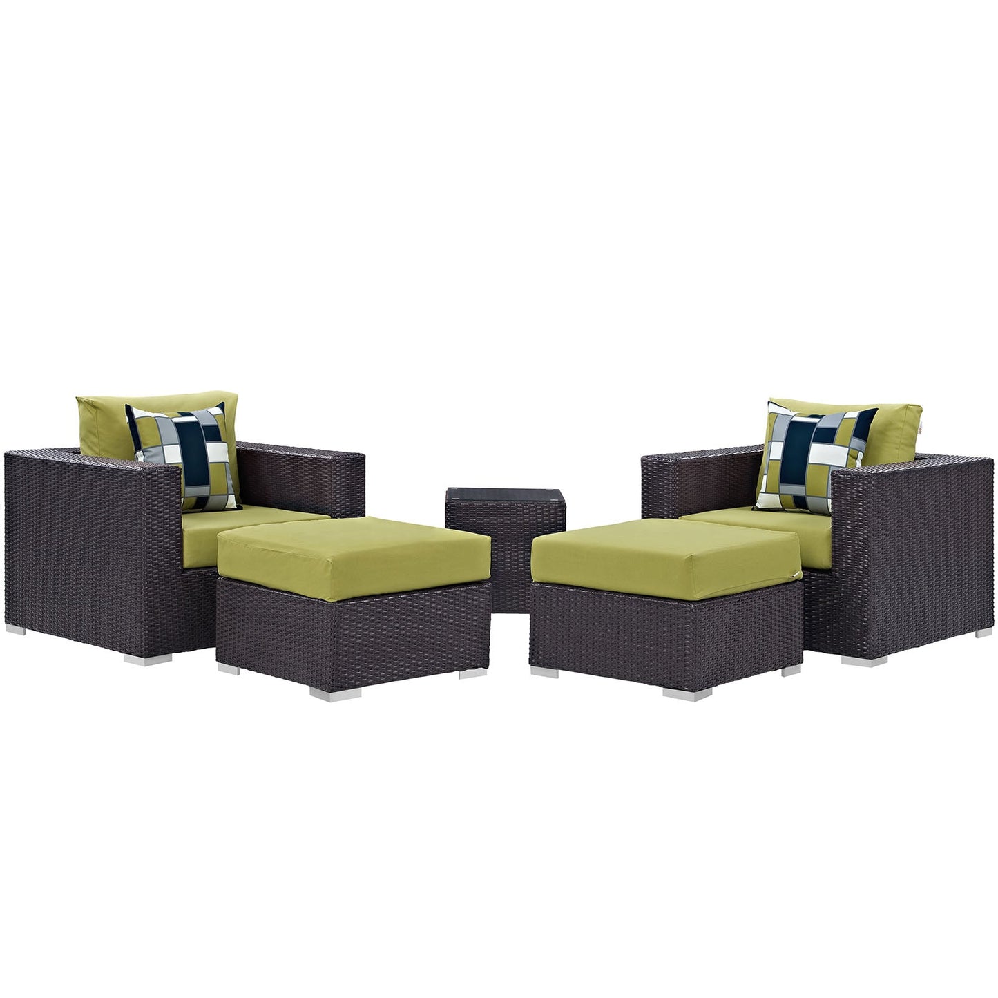 Convene 5 Piece Outdoor Patio Sectional Set By Modway - EEI-2366 | Outdoor Sofas, Loveseats & Sectionals - 20