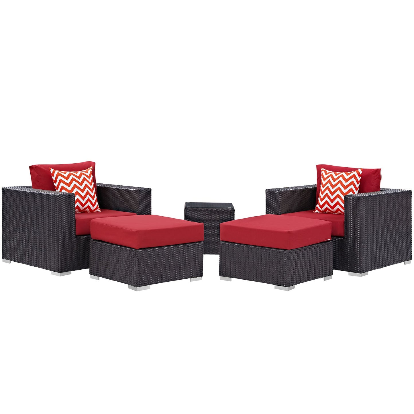 Convene 5 Piece Outdoor Patio Sectional Set By Modway - EEI-2366 | Outdoor Sofas, Loveseats & Sectionals - 26
