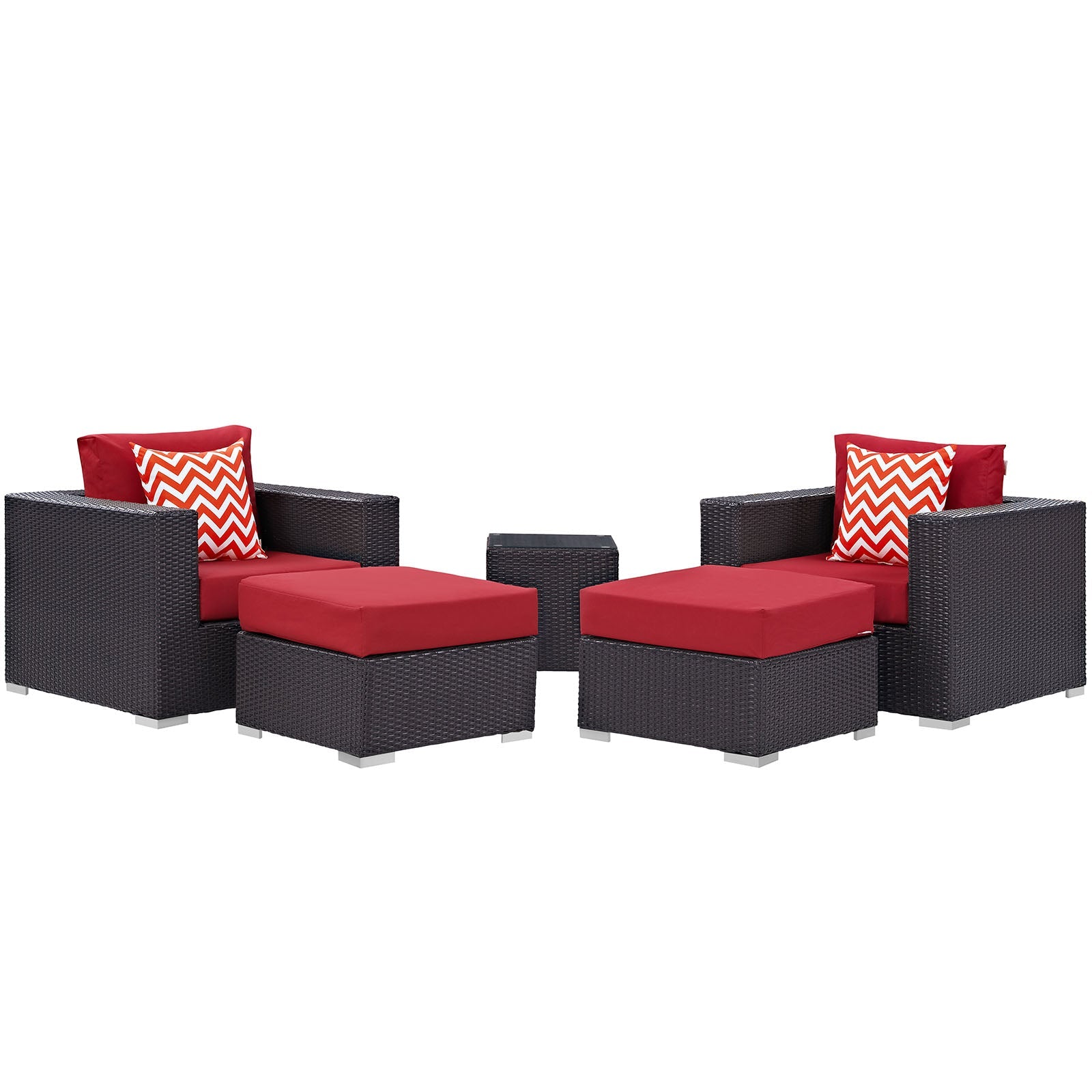 Convene 5 Piece Outdoor Patio Sectional Set By Modway - EEI-2366 | Outdoor Sofas, Loveseats & Sectionals - 26