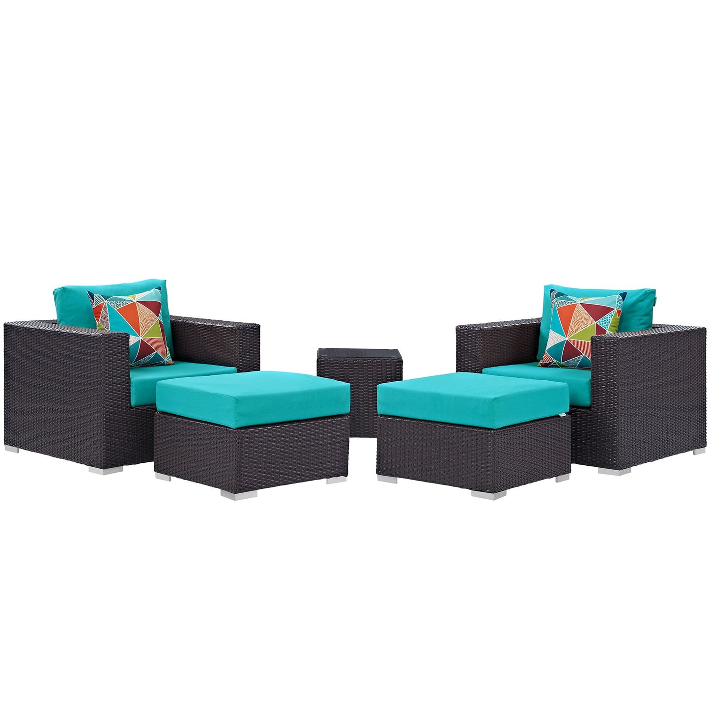 Convene 5 Piece Outdoor Patio Sectional Set By Modway - EEI-2366 | Outdoor Sofas, Loveseats & Sectionals - 32