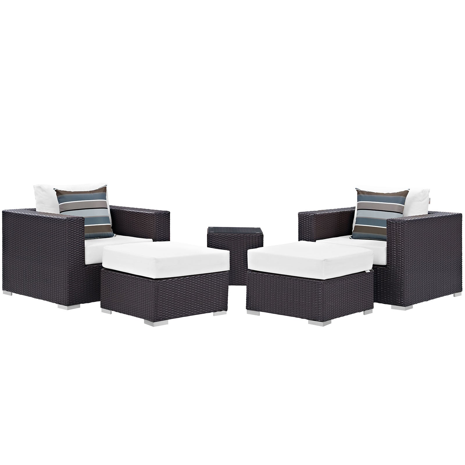 Convene 5 Piece Outdoor Patio Sectional Set By Modway - EEI-2366 | Outdoor Sofas, Loveseats & Sectionals - 38