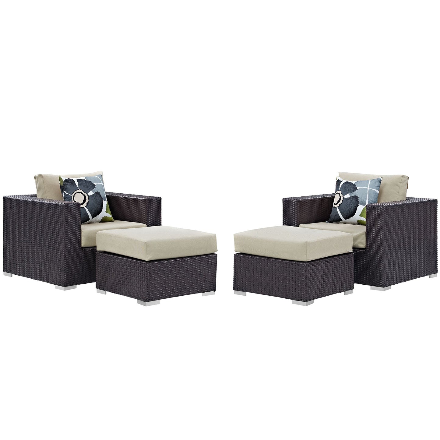 Convene 4 Piece Outdoor Patio Sectional Set By Modway - EEI-2367 | Outdoor Sofas, Loveseats & Sectionals - 2