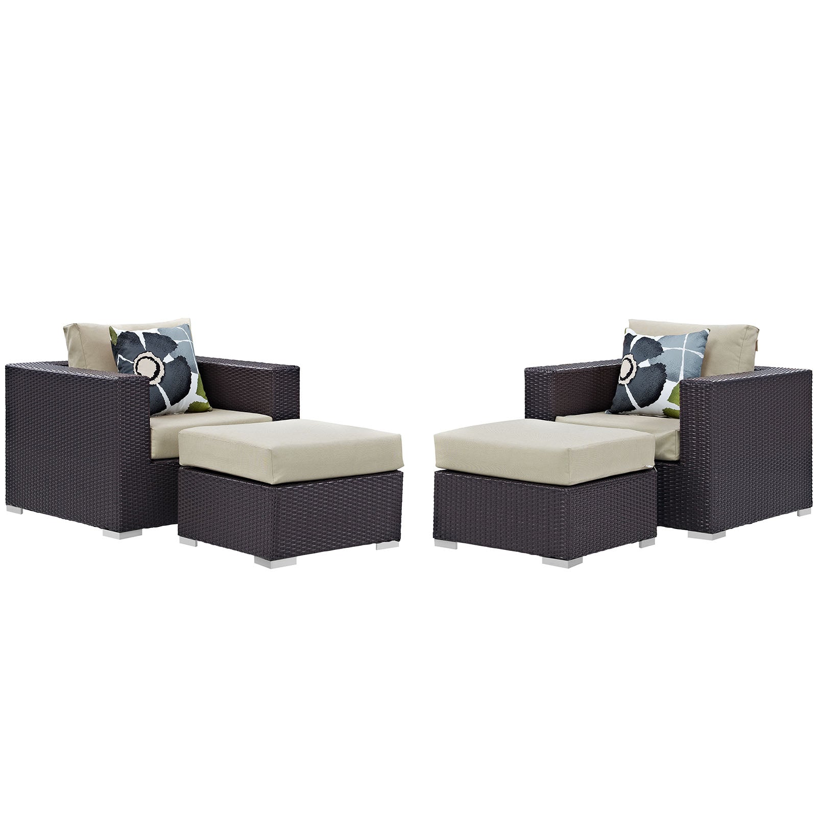 Convene 4 Piece Outdoor Patio Sectional Set By Modway - EEI-2367 | Outdoor Sofas, Loveseats & Sectionals - 2