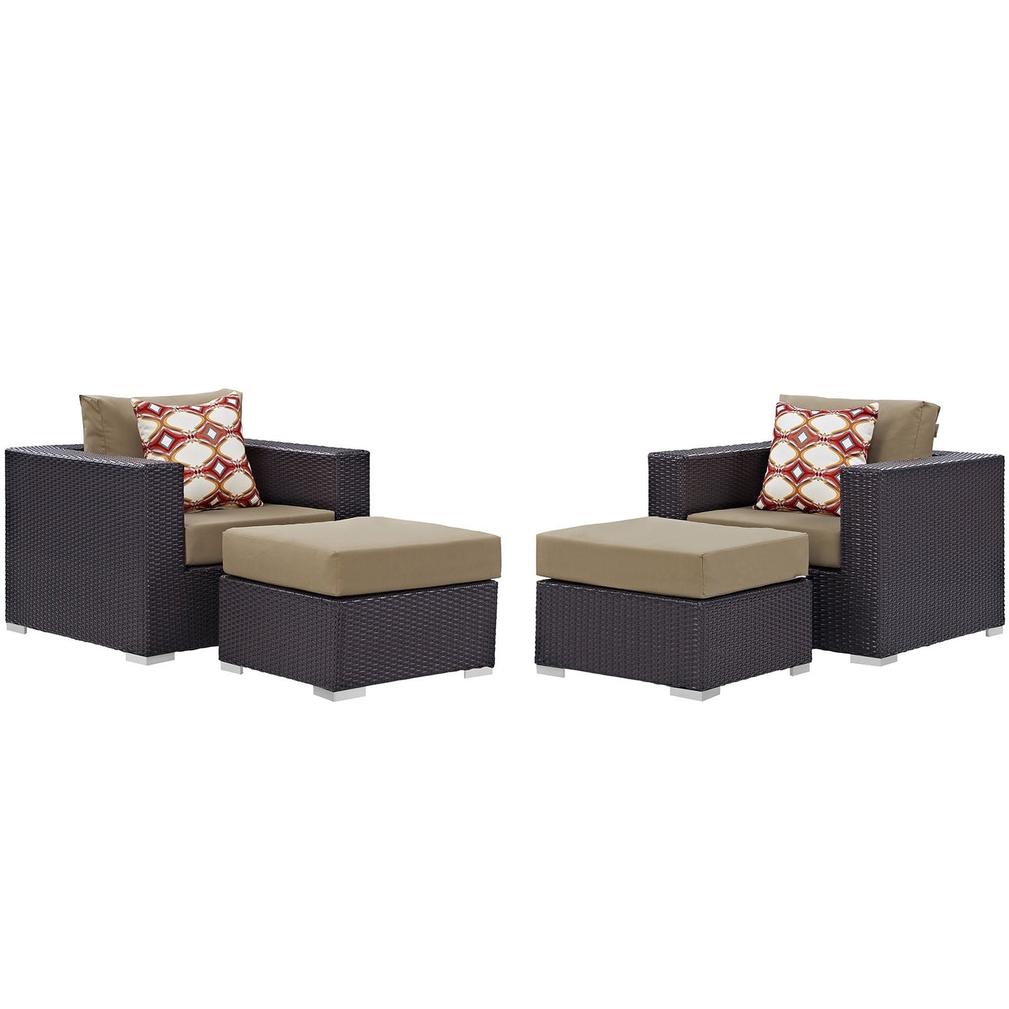 Convene 4 Piece Outdoor Patio Sectional Set By Modway - EEI-2367 | Outdoor Sofas, Loveseats & Sectionals - 7