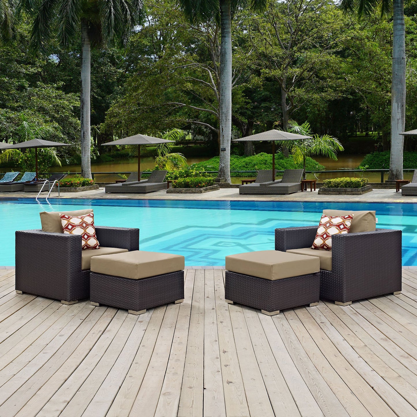 Convene 4 Piece Outdoor Patio Sectional Set By Modway - EEI-2367 | Outdoor Sofas, Loveseats & Sectionals - 6