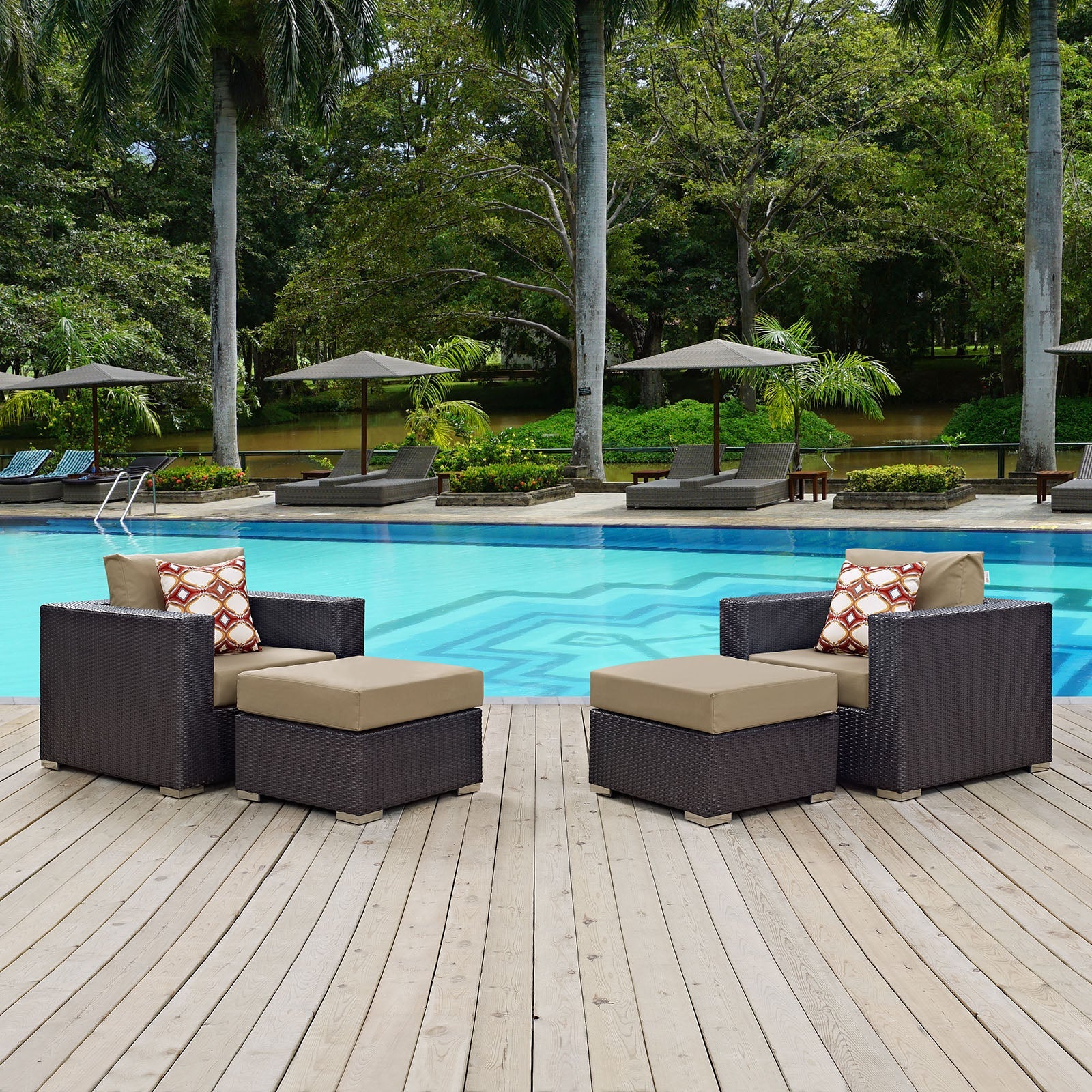 Convene 4 Piece Outdoor Patio Sectional Set By Modway - EEI-2367 | Outdoor Sofas, Loveseats & Sectionals - 6