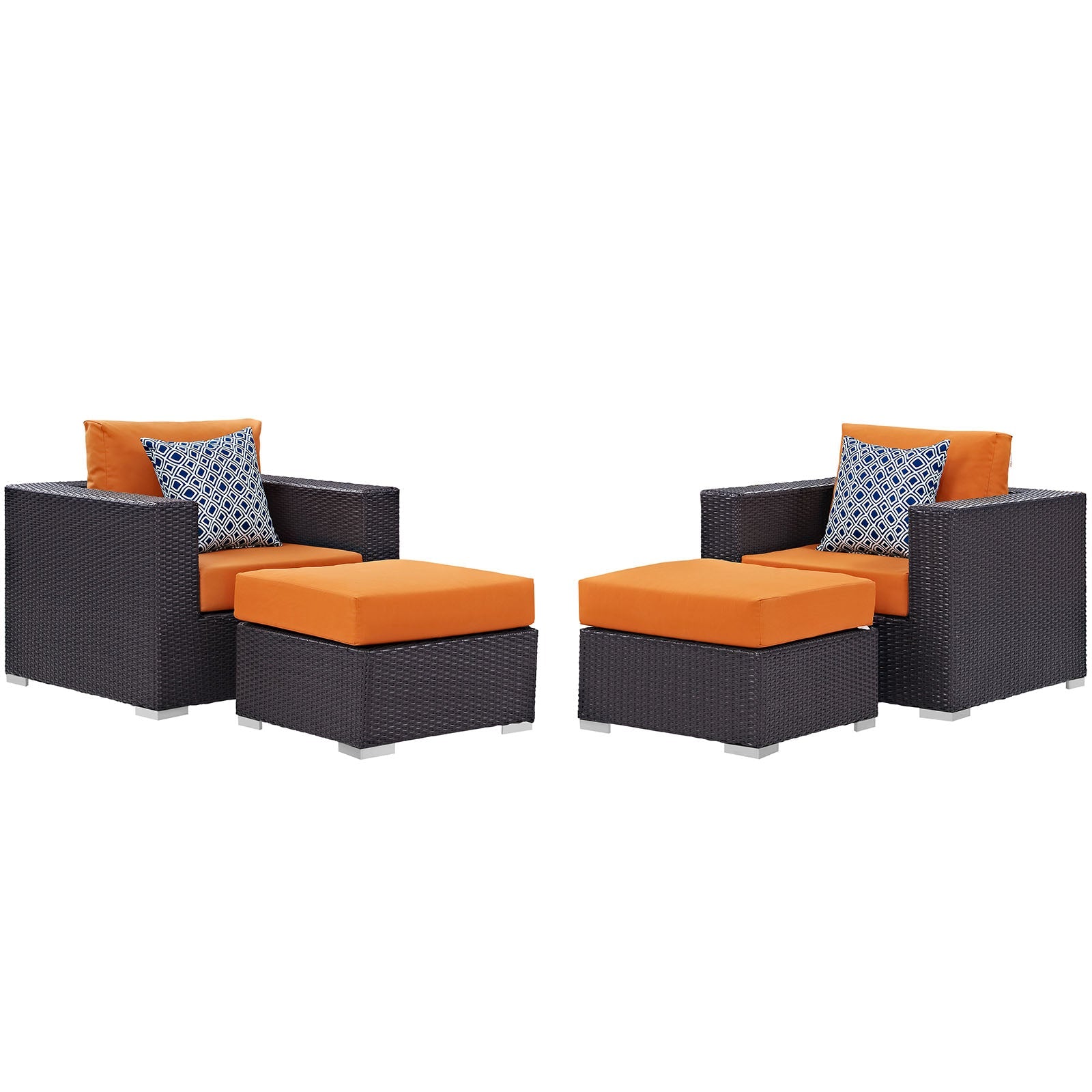 Convene 4 Piece Outdoor Patio Sectional Set By Modway - EEI-2367 | Outdoor Sofas, Loveseats & Sectionals - 12