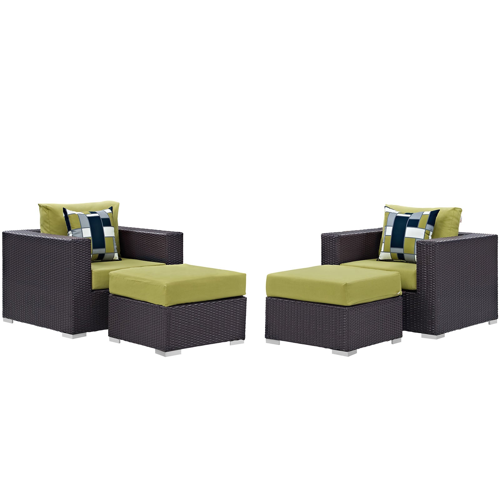 Convene 4 Piece Outdoor Patio Sectional Set By Modway - EEI-2367 | Outdoor Sofas, Loveseats & Sectionals - 17