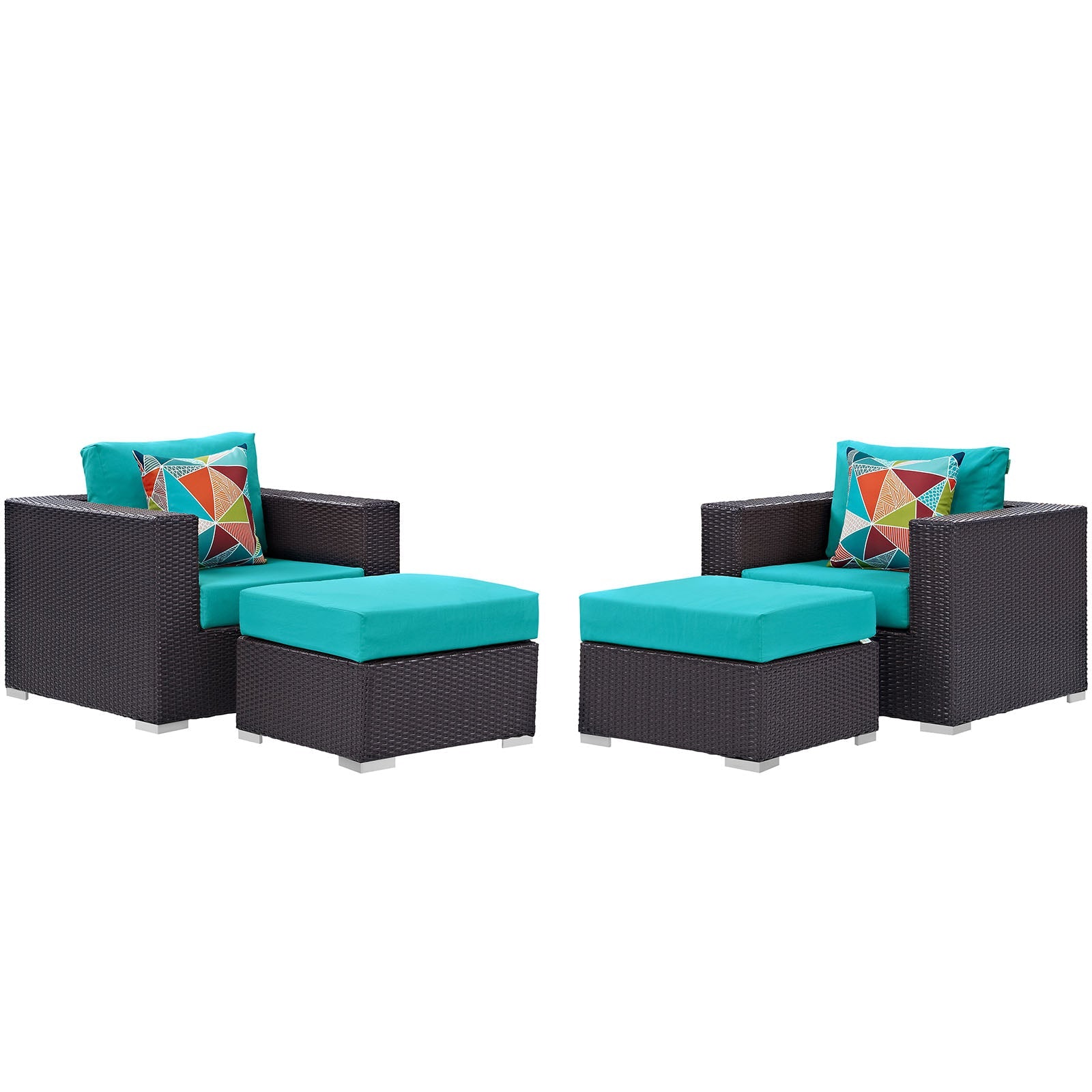 Convene 4 Piece Outdoor Patio Sectional Set By Modway - EEI-2367 | Outdoor Sofas, Loveseats & Sectionals - 27