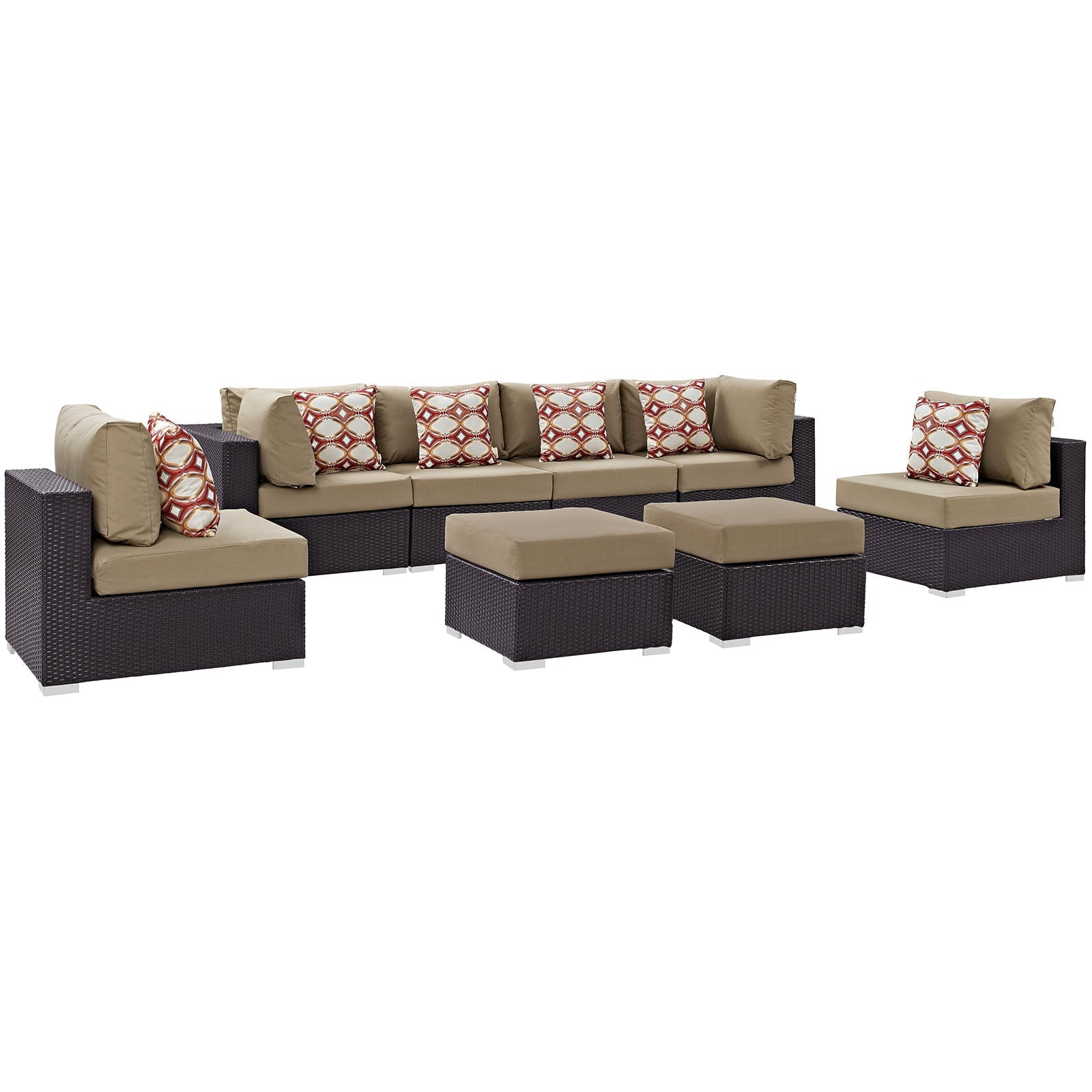 Convene 8 Piece Outdoor Patio Sectional Set By Modway - EEI-2369 | Outdoor Sofas, Loveseats & Sectionals - 7