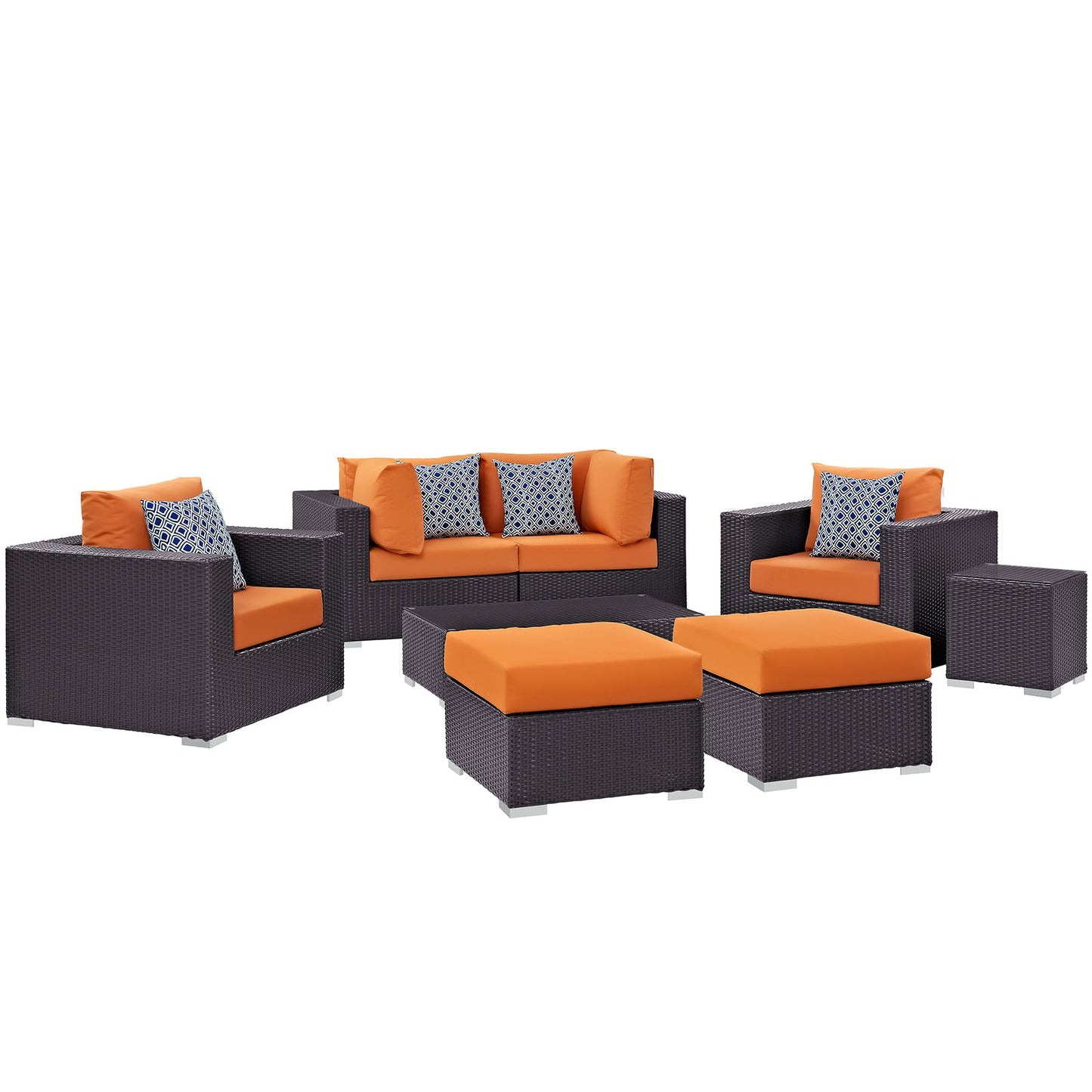 Convene 8 Piece Outdoor Patio Sectional Set By Modway - EEI-2371 | Outdoor Sofas, Loveseats & Sectionals - 18