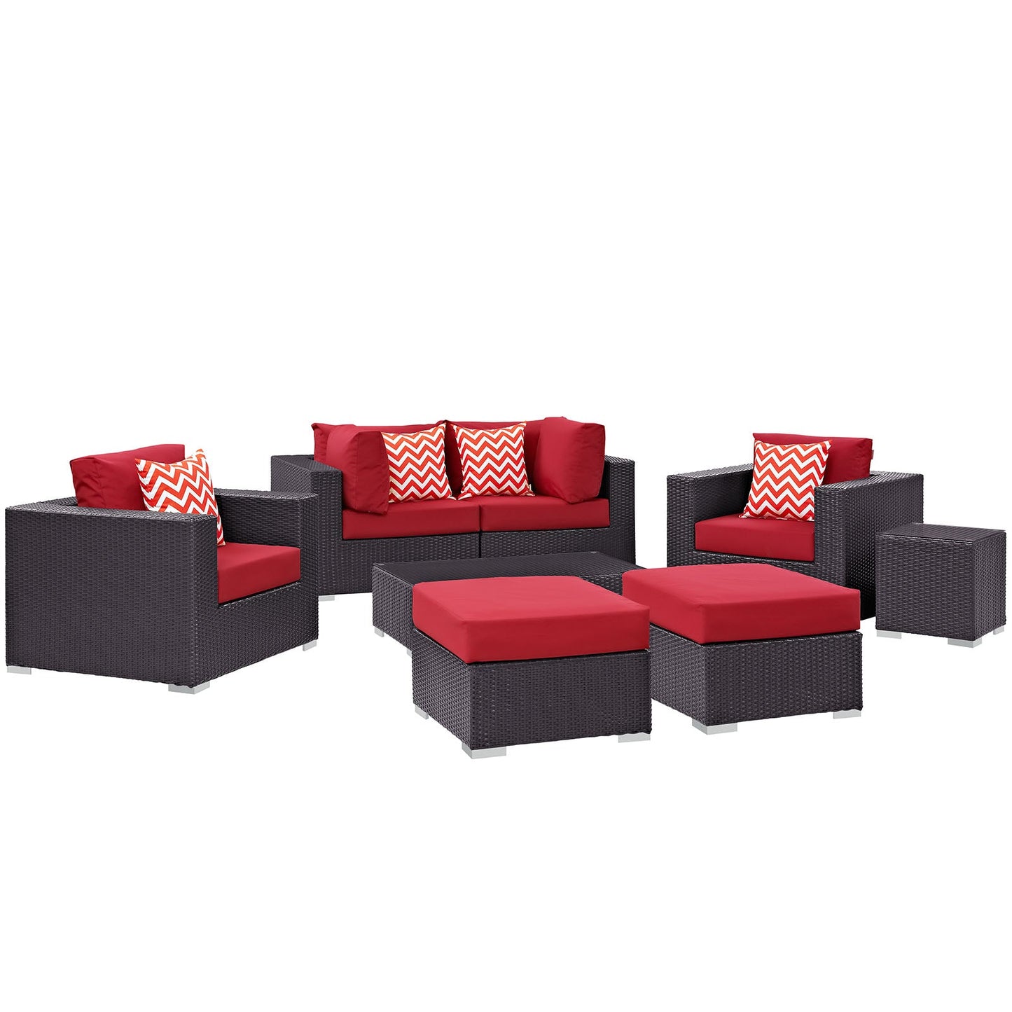 Convene 8 Piece Outdoor Patio Sectional Set By Modway - EEI-2371 | Outdoor Sofas, Loveseats & Sectionals - 34