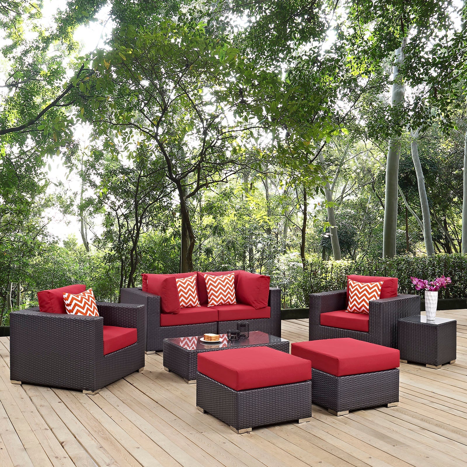 Convene 8 Piece Outdoor Patio Sectional Set By Modway - EEI-2371 | Outdoor Sofas, Loveseats & Sectionals - 33