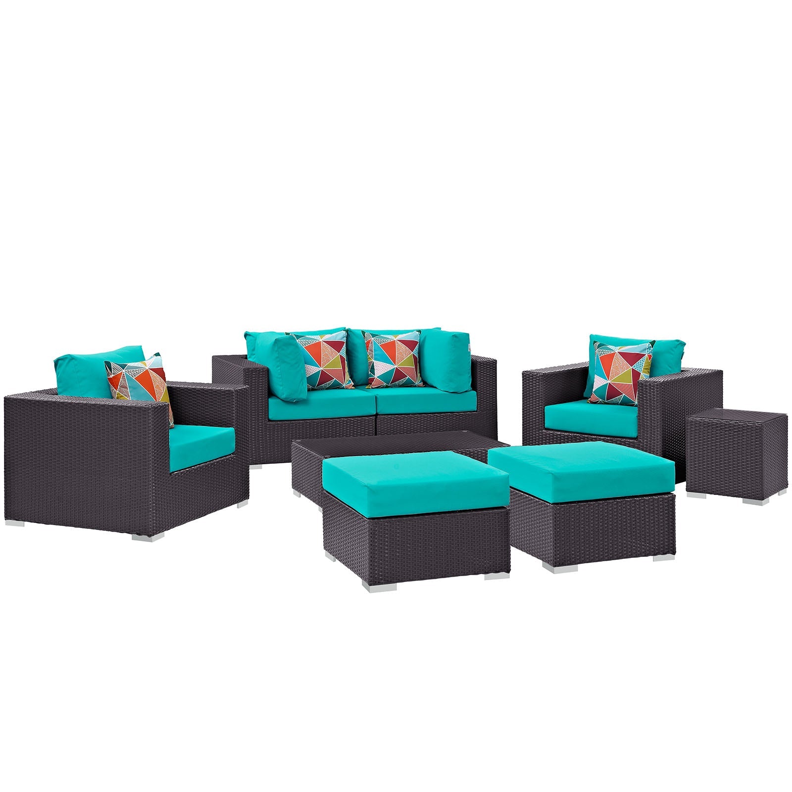 Convene 8 Piece Outdoor Patio Sectional Set By Modway - EEI-2371 | Outdoor Sofas, Loveseats & Sectionals - 42