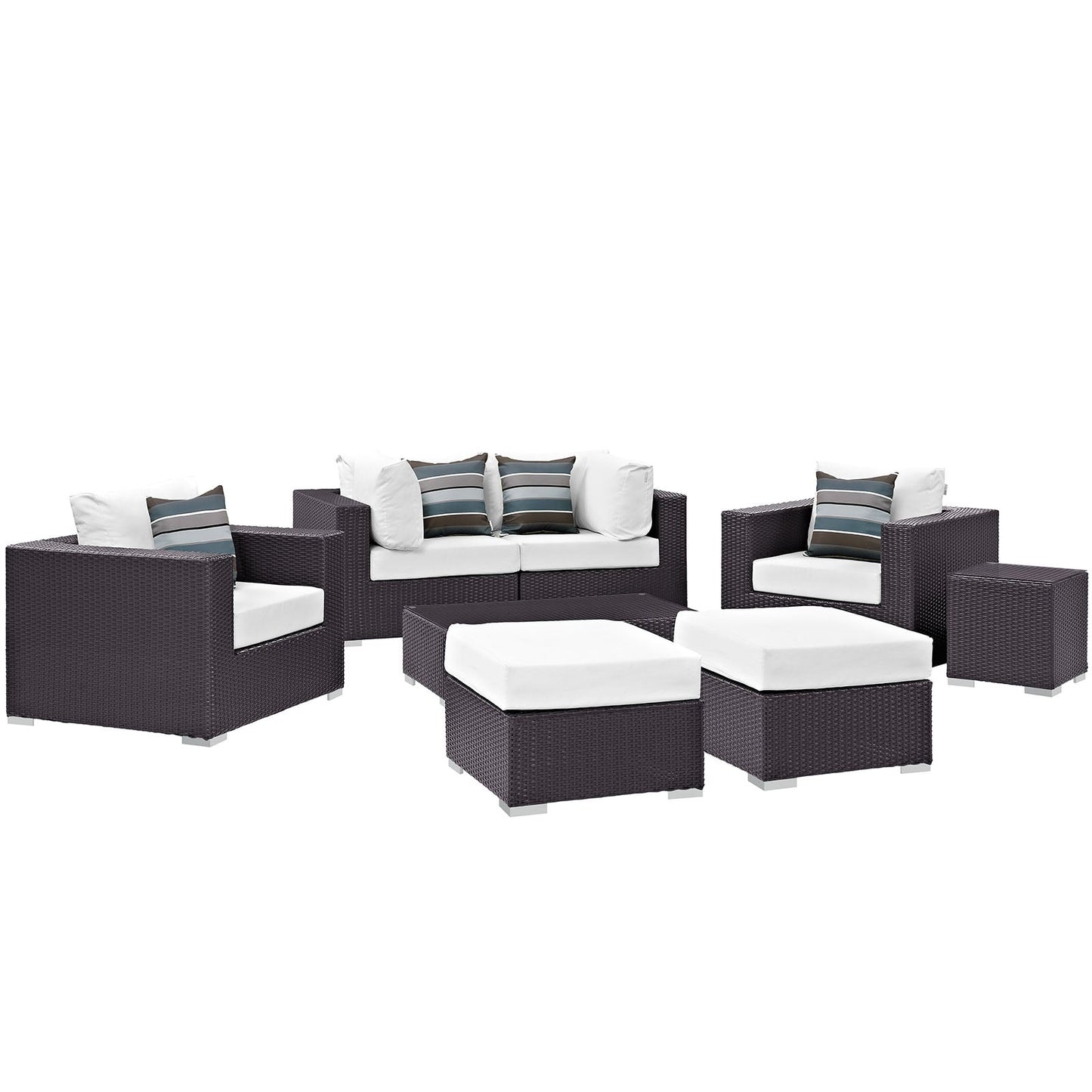 Convene 8 Piece Outdoor Patio Sectional Set By Modway - EEI-2371 | Outdoor Sofas, Loveseats & Sectionals - 50
