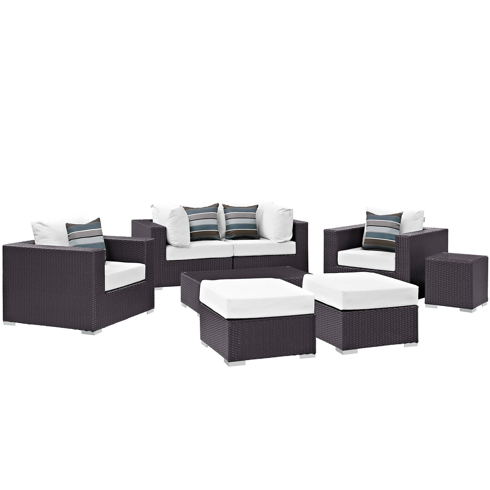 Convene 8 Piece Outdoor Patio Sectional Set By Modway - EEI-2371 | Outdoor Sofas, Loveseats & Sectionals - 50