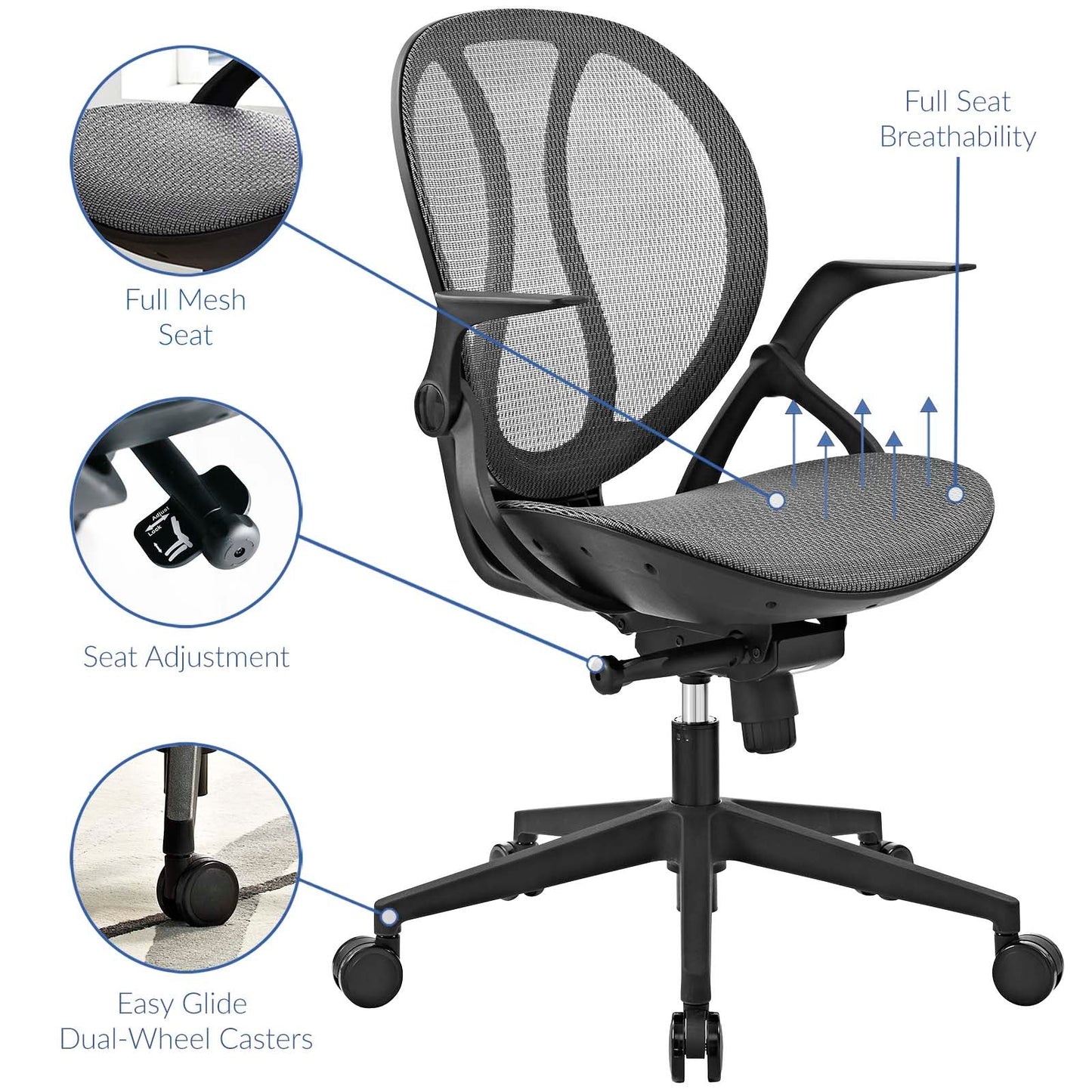 Conduct Mesh Office Chair By Modway - EEI-2772 | Office Chairs - 4