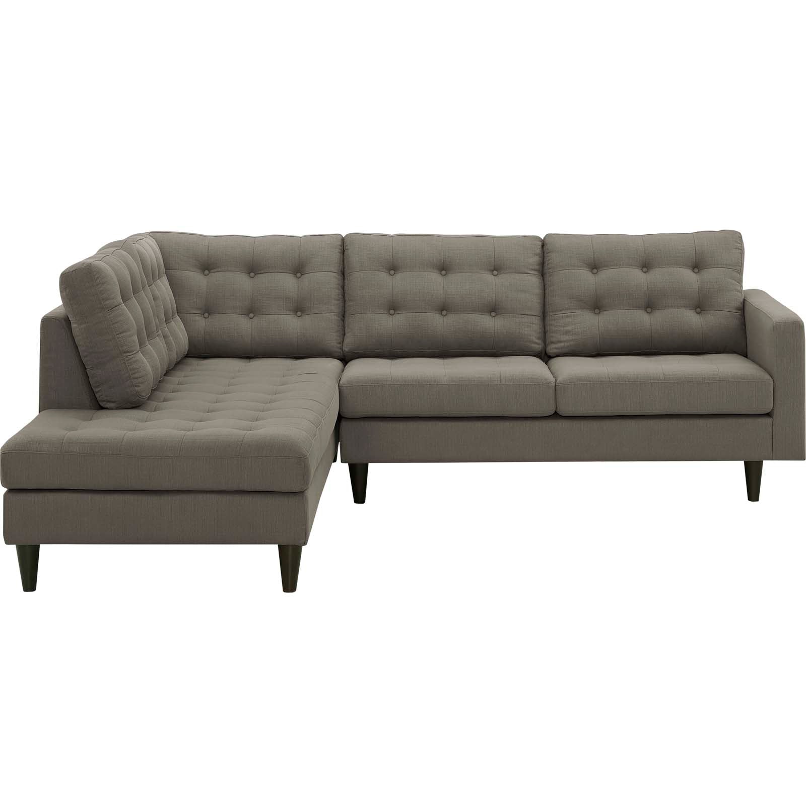 Empress 2 Piece Upholstered Fabric Left Facing Bumper Sectional By Modway - EEI-2798 | Outdoor Sofas, Loveseats & Sectionals - 18