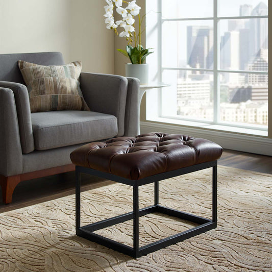 Cherish Antique Button Tufted Faux Leather Ottoman By Modway - EEI-3066 | Ottomans