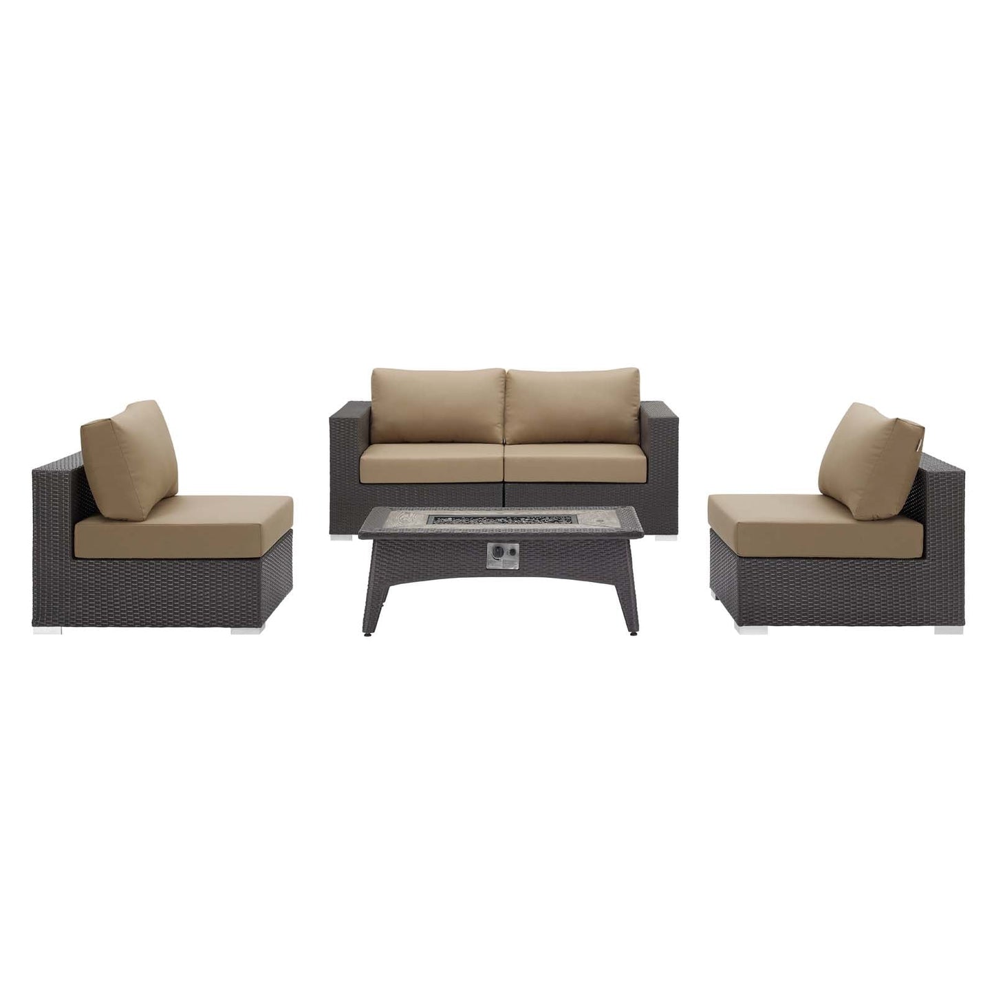 Convene 5 Piece Set Outdoor Patio with Fire Pit By Modway - EEI-3723 | Outdoor Sofas, Loveseats & Sectionals - 9