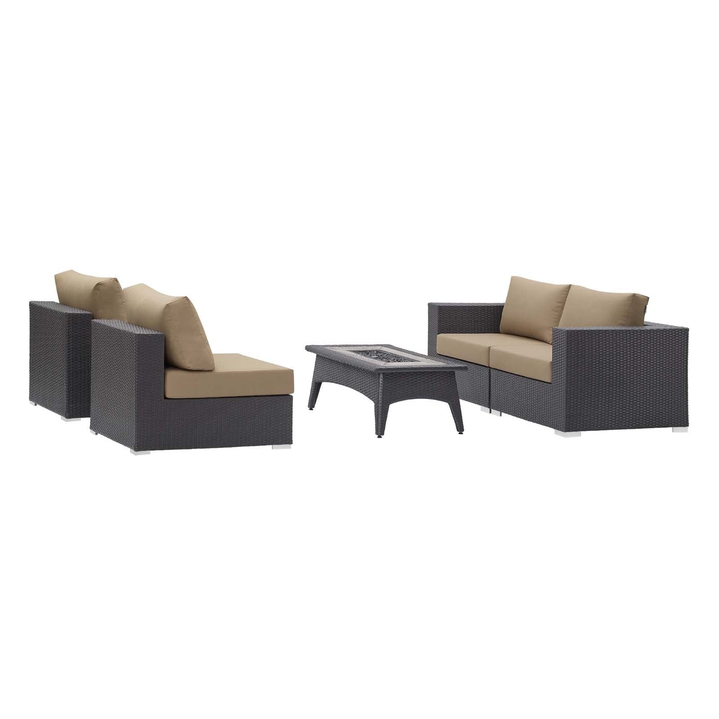 Convene 5 Piece Set Outdoor Patio with Fire Pit By Modway - EEI-3723 | Outdoor Sofas, Loveseats & Sectionals - 10