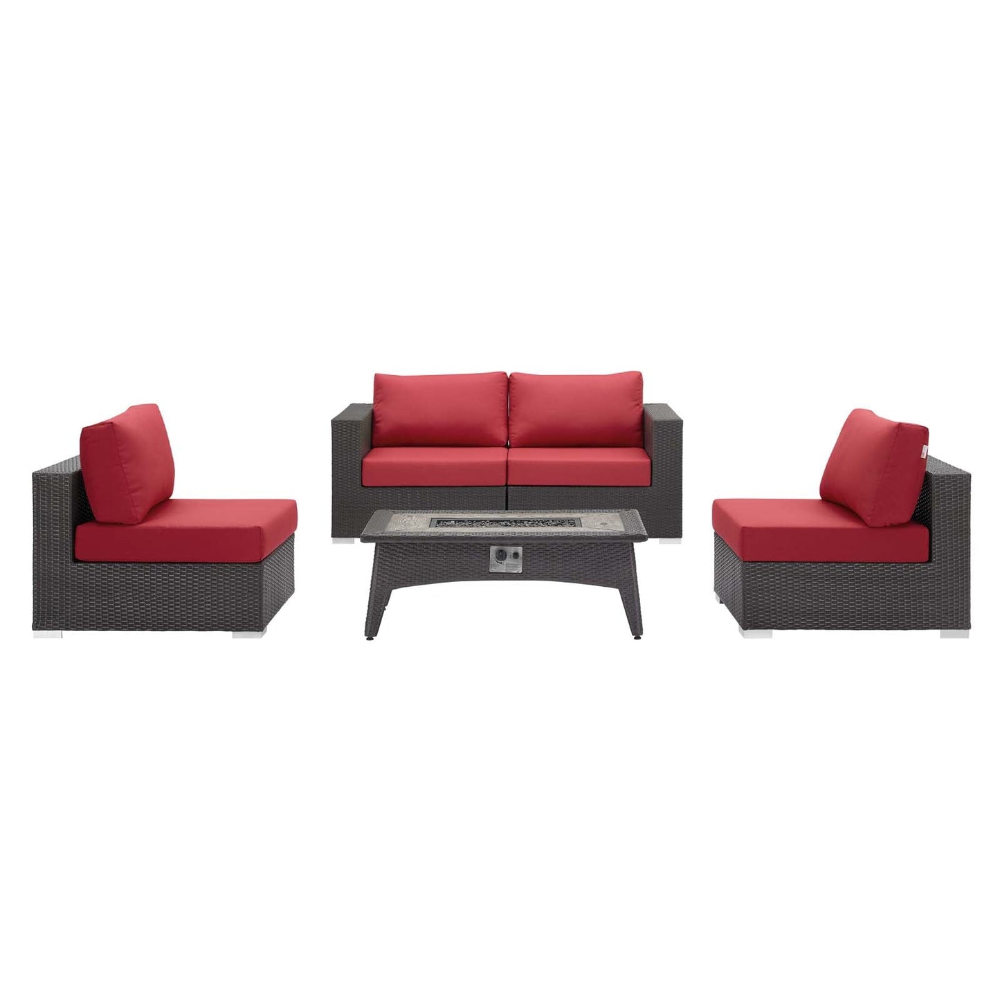 Convene 5 Piece Set Outdoor Patio with Fire Pit By Modway - EEI-3723 | Outdoor Sofas, Loveseats & Sectionals - 17