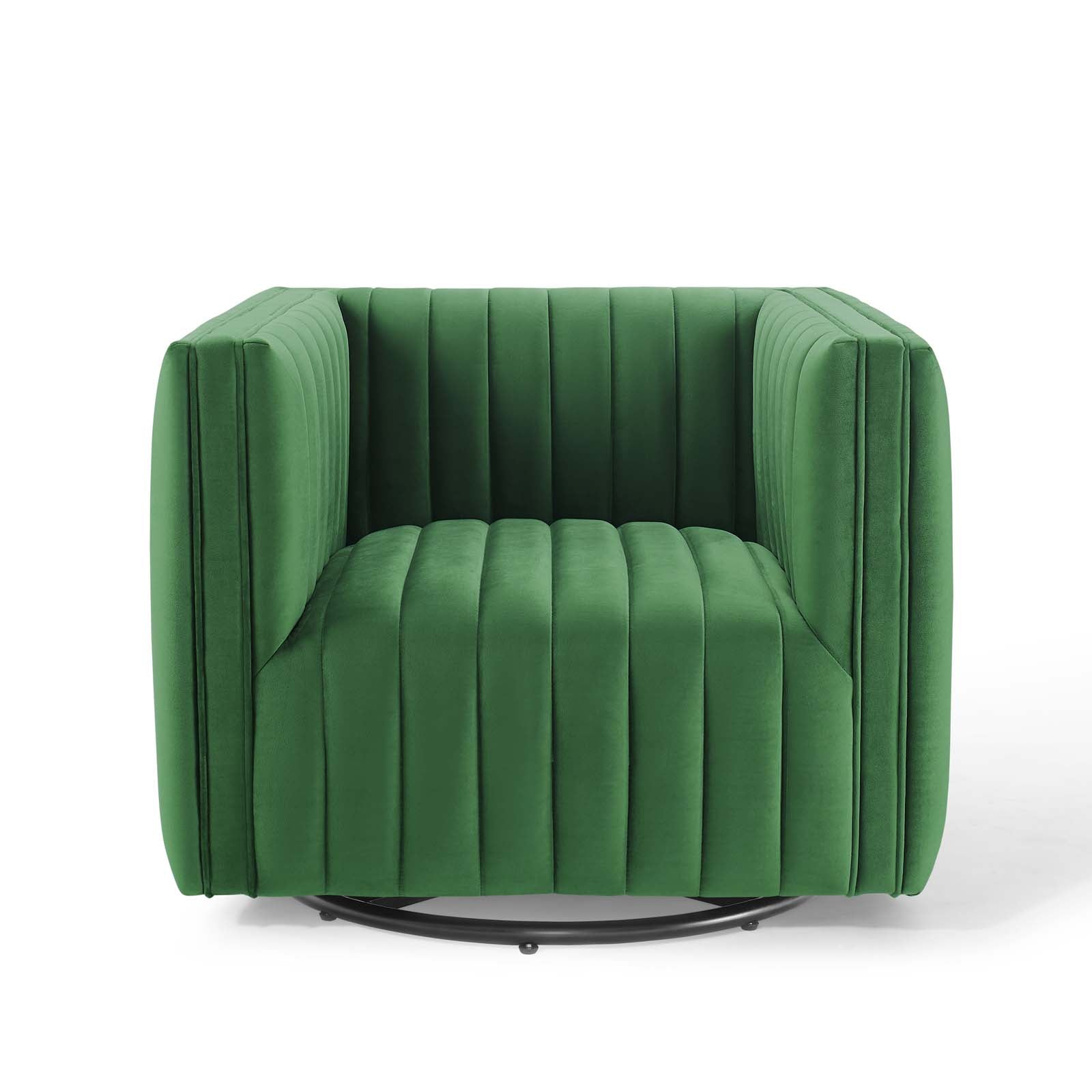 Conjure Channel Tufted Performance Velvet Swivel Armchair By Modway - EEI-3883 | Armchairs - 6