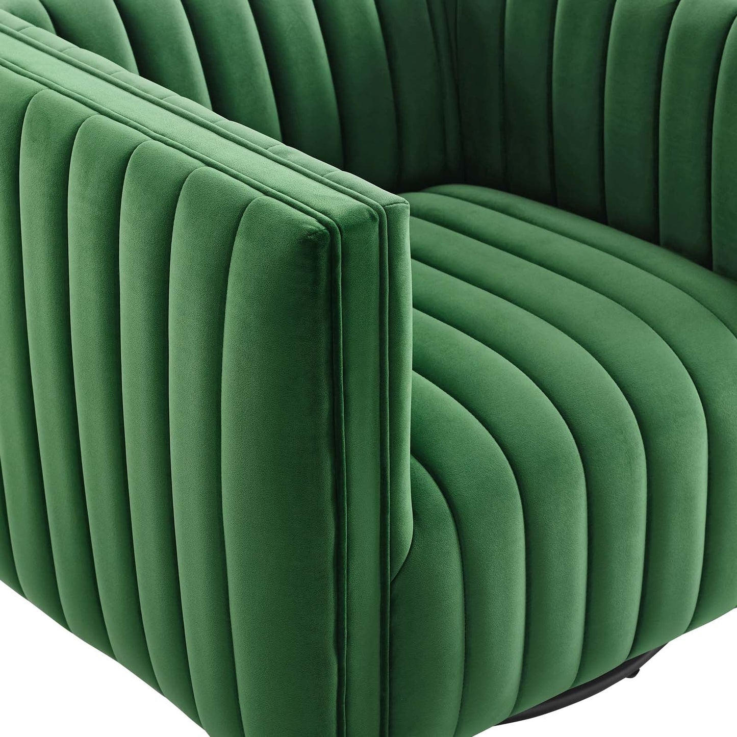 Conjure Channel Tufted Performance Velvet Swivel Armchair By Modway - EEI-3883 | Armchairs - 7