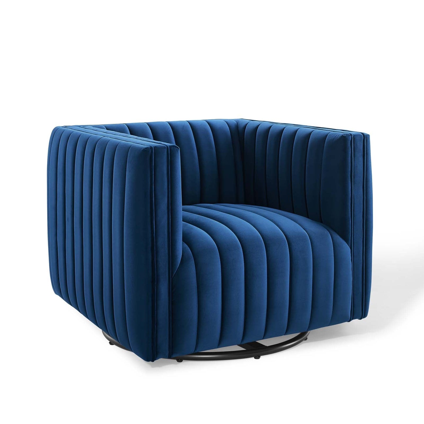 Conjure Channel Tufted Performance Velvet Swivel Armchair By Modway - EEI-3883 | Armchairs - 10