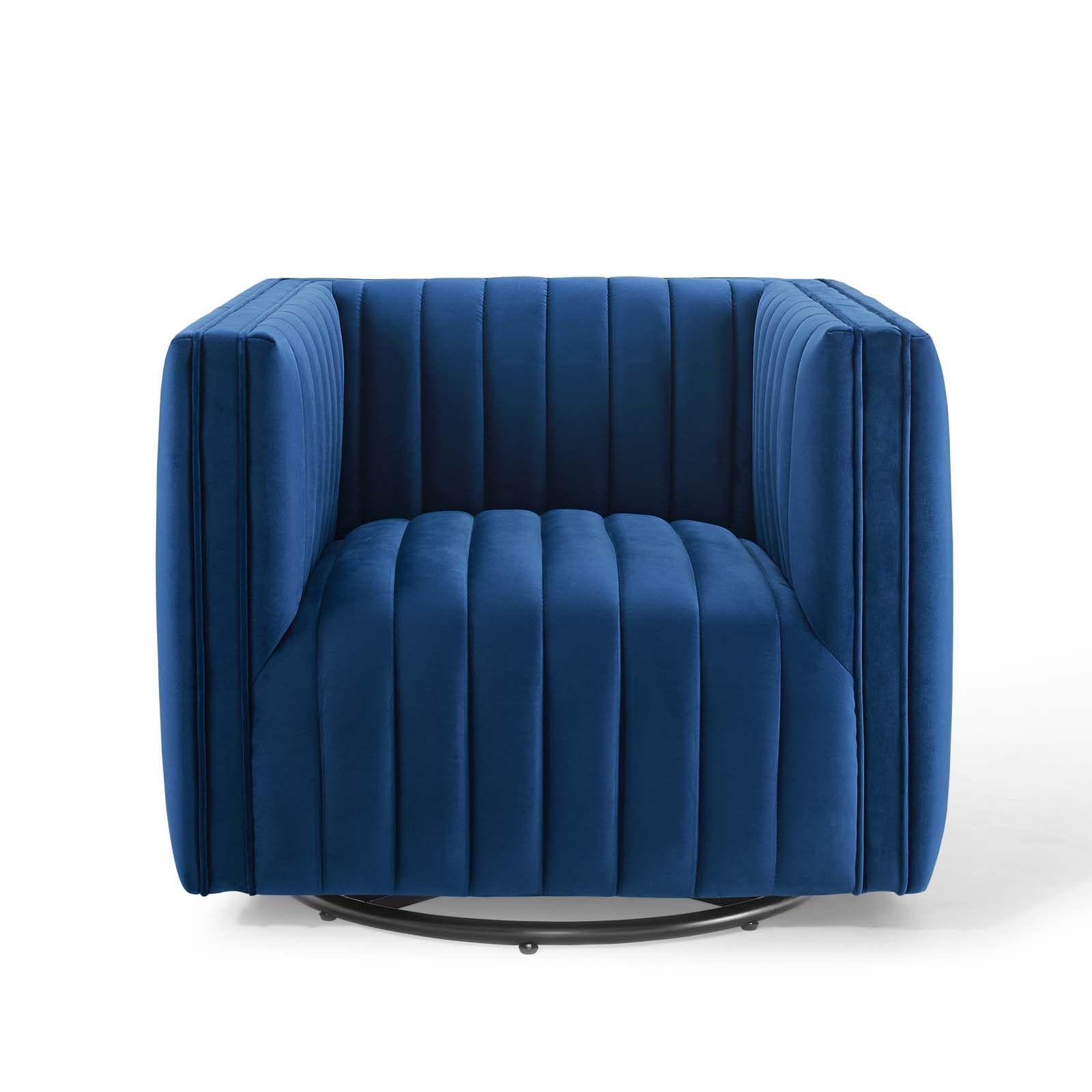 Conjure Channel Tufted Performance Velvet Swivel Armchair By Modway - EEI-3883 | Armchairs - 14