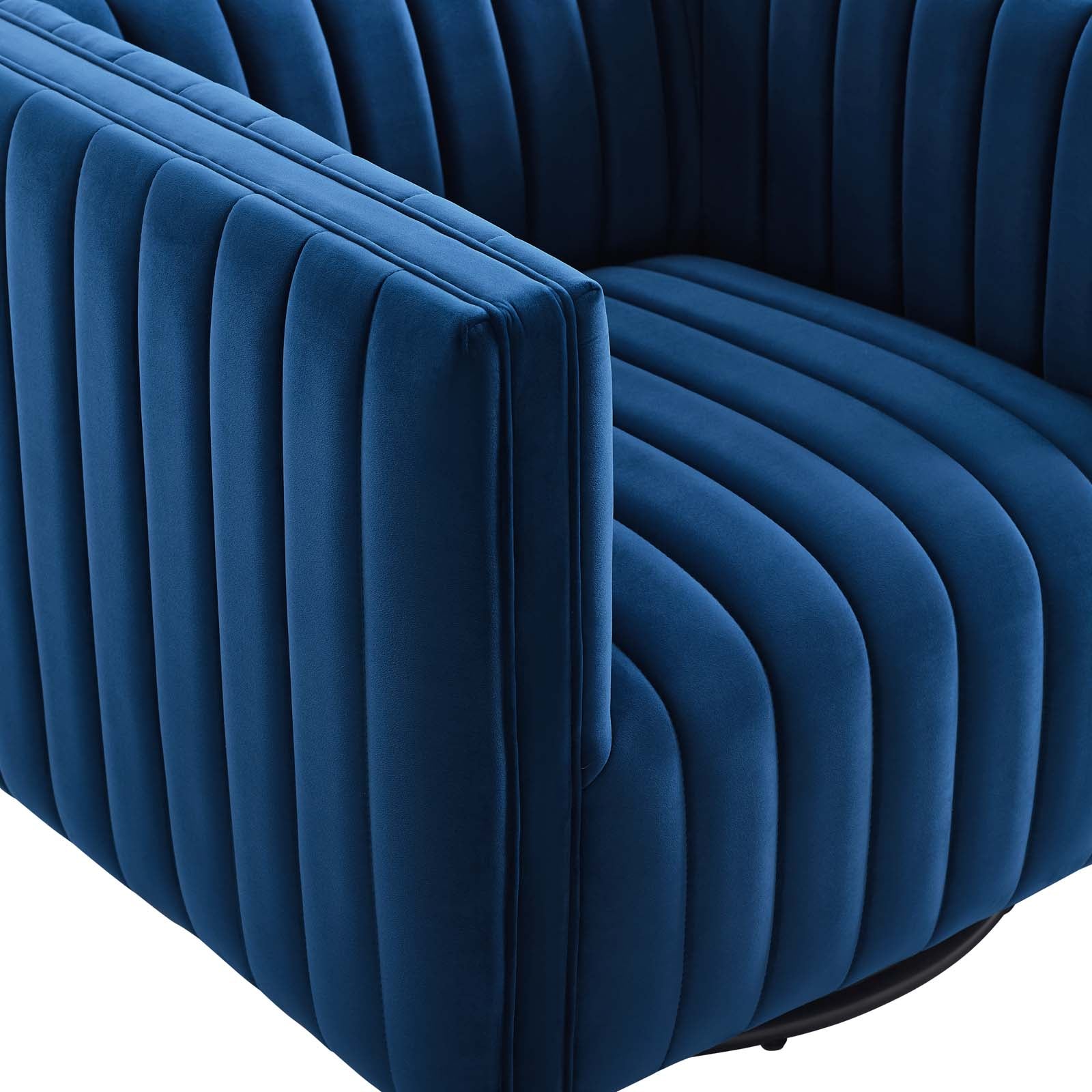 Conjure Channel Tufted Performance Velvet Swivel Armchair By Modway - EEI-3883 | Armchairs - 15