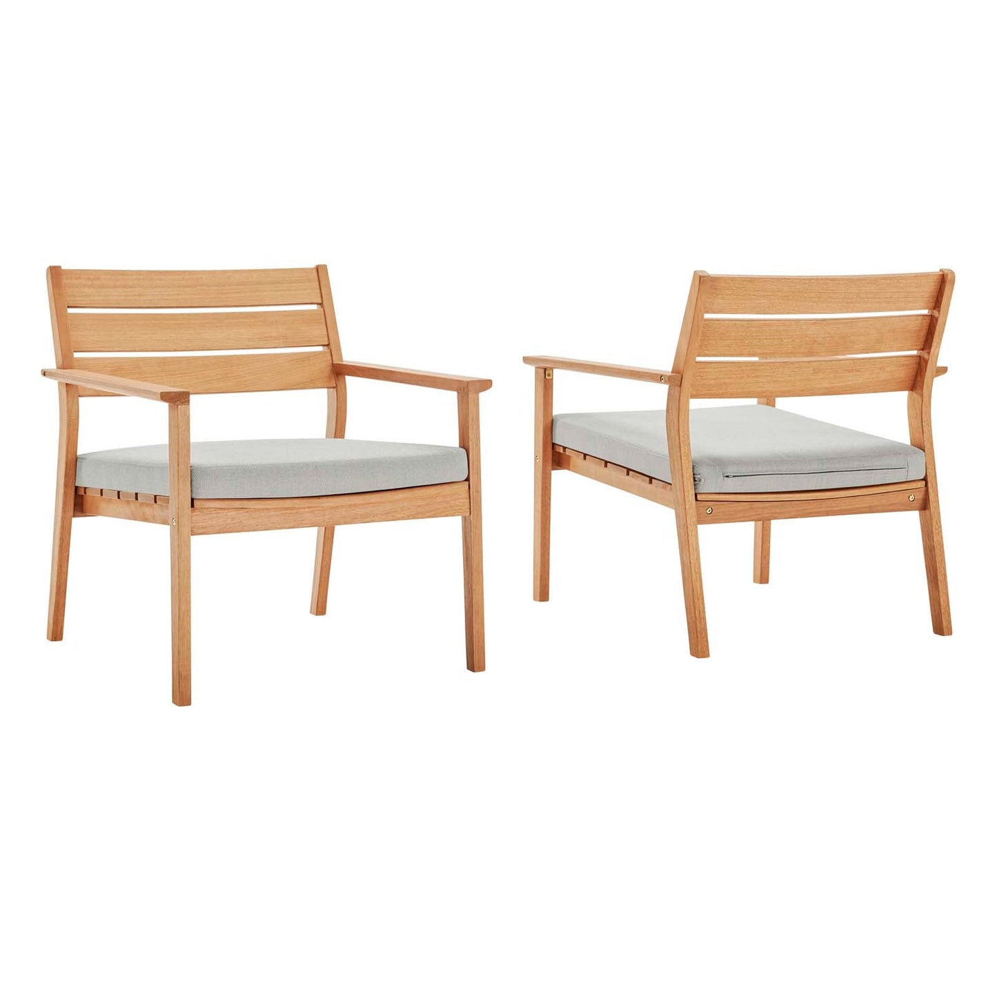 Breton Outdoor Patio Ash Wood Armchair Set of 2 By Modway - EEI-4009 | Outdoor Chairs - 2